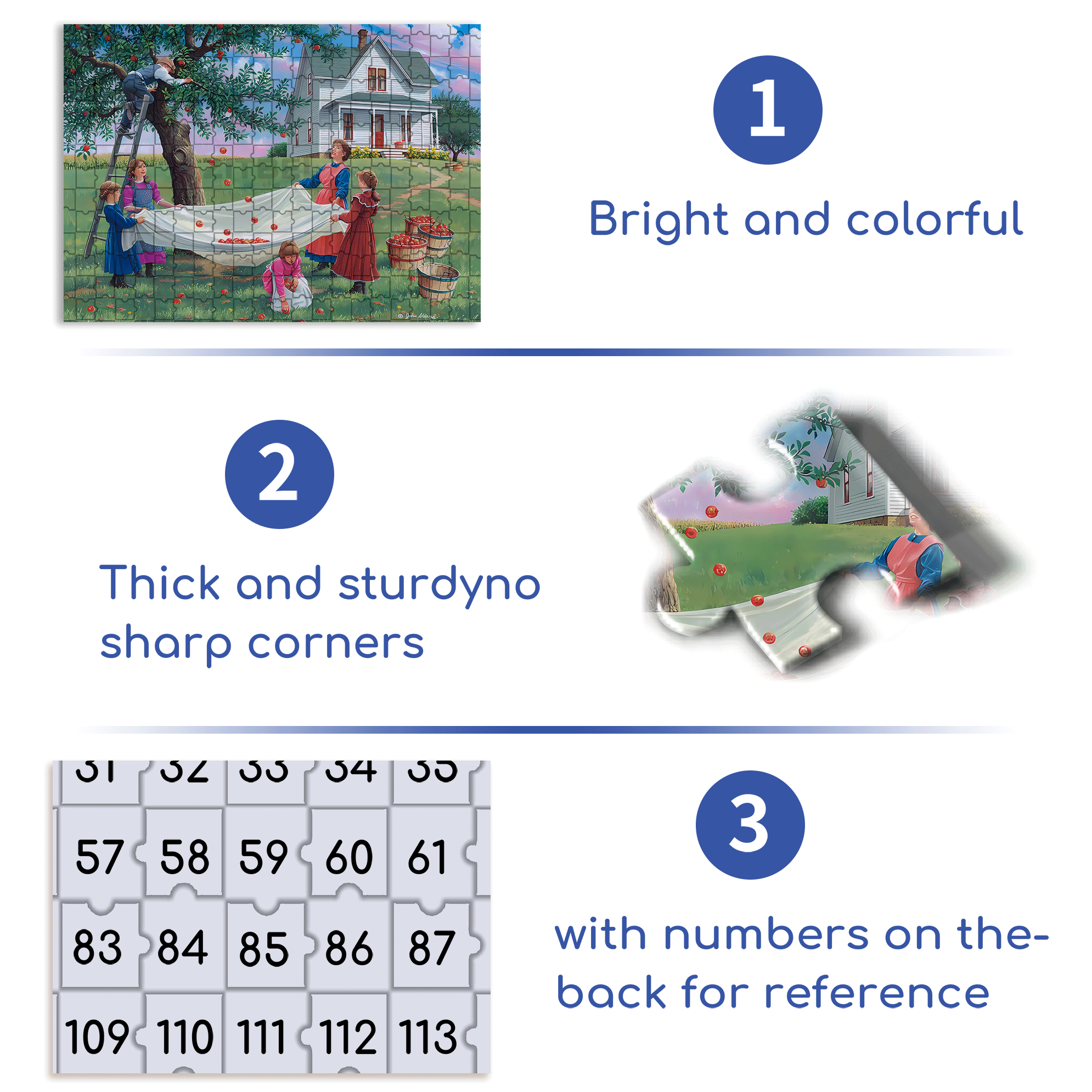 Bushels of Fun 500pcs/1000pcs Jigsaw Puzzle, Scratch-Resistant, Interactive Family Game & Brain-Boosting DIY Decor, Perfect for Halloween, Christmas & New Year Gifts, Family Puzzle Game