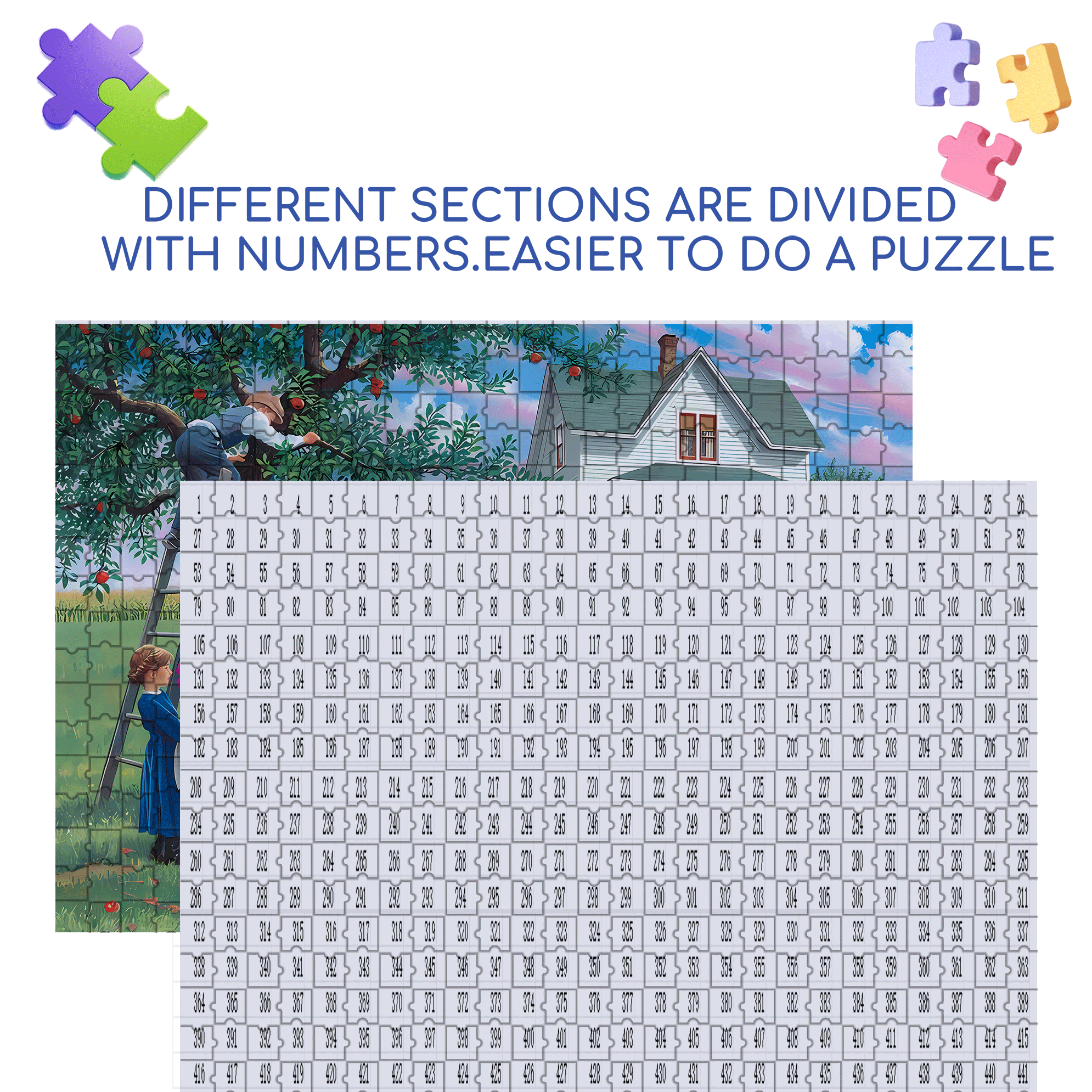 Bushels of Fun 500pcs/1000pcs Jigsaw Puzzle, Scratch-Resistant, Interactive Family Game & Brain-Boosting DIY Decor, Perfect for Halloween, Christmas & New Year Gifts, Family Puzzle Game