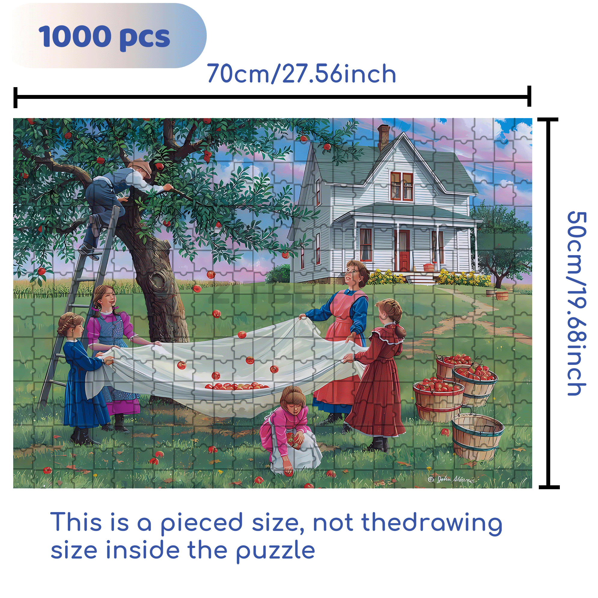 Bushels of Fun 500pcs/1000pcs Jigsaw Puzzle, Scratch-Resistant, Interactive Family Game & Brain-Boosting DIY Decor, Perfect for Halloween, Christmas & New Year Gifts, Family Puzzle Game