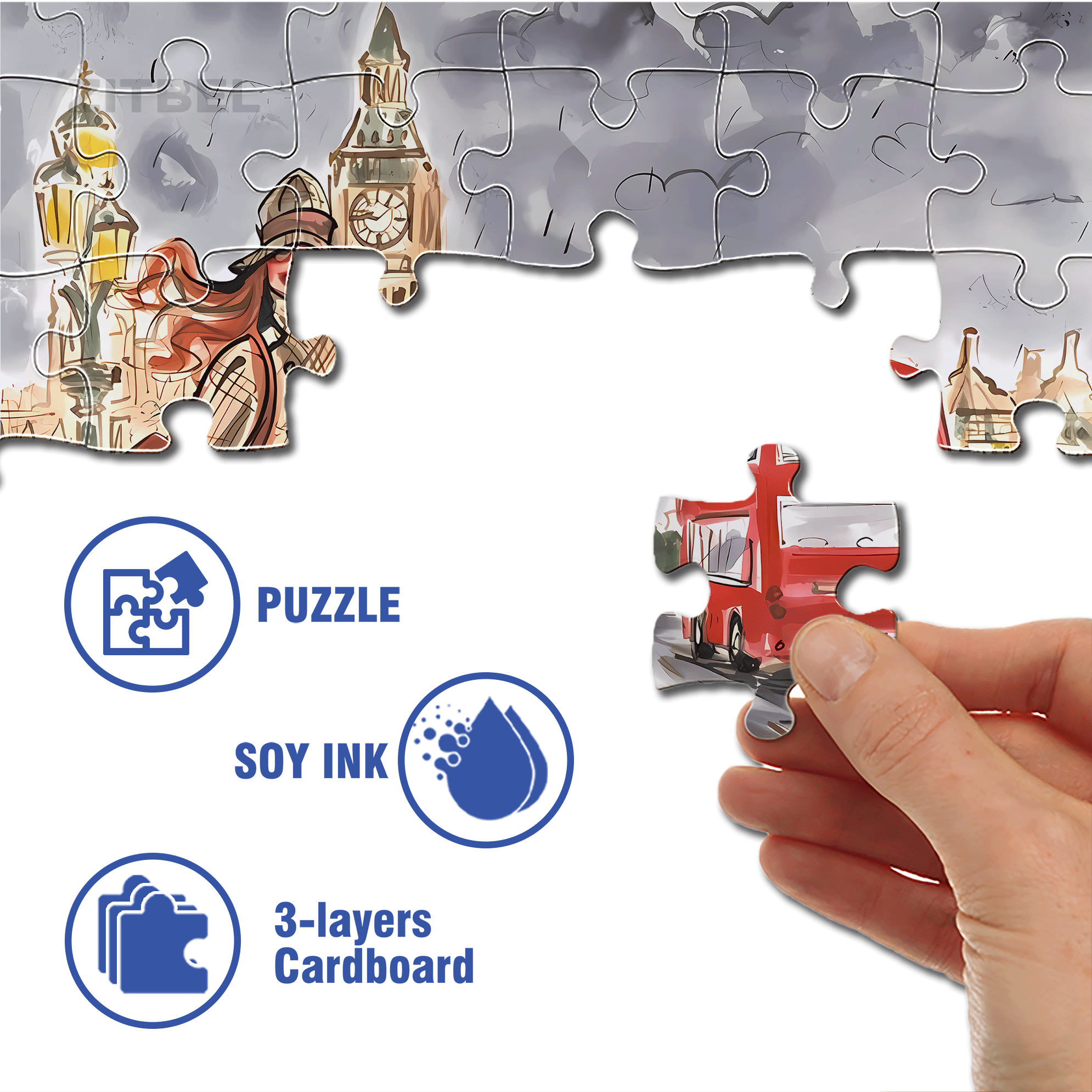 City Lady 500pcs/1000pcs Jigsaw Puzzle, Scratch-Resistant, Interactive Family Game & Brain-Boosting DIY Decor, Perfect for Halloween, Christmas & New Year Gifts, Family Puzzle Game