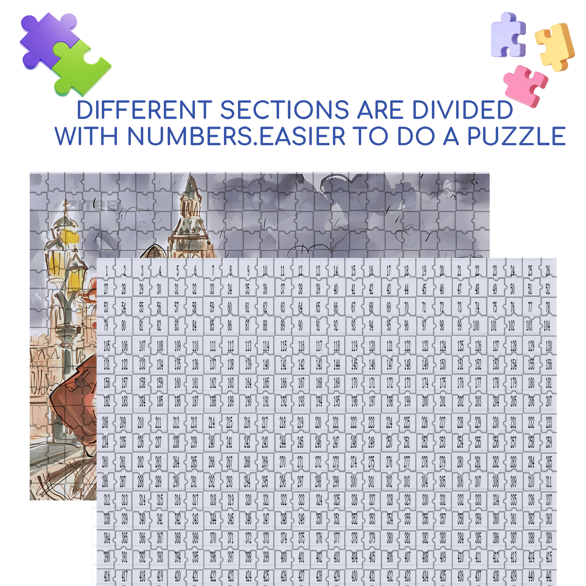 City Lady 500pcs/1000pcs Jigsaw Puzzle, Scratch-Resistant, Interactive Family Game & Brain-Boosting DIY Decor, Perfect for Halloween, Christmas & New Year Gifts, Family Puzzle Game