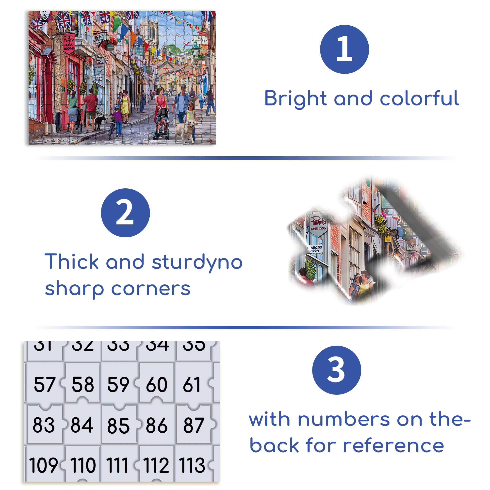 Commercial Street 500pcs/1000pcs Jigsaw Puzzle, Scratch-Resistant, Interactive Family Game & Brain-Boosting DIY Decor, Perfect for Halloween, Christmas & New Year Gifts, Family Puzzle Game