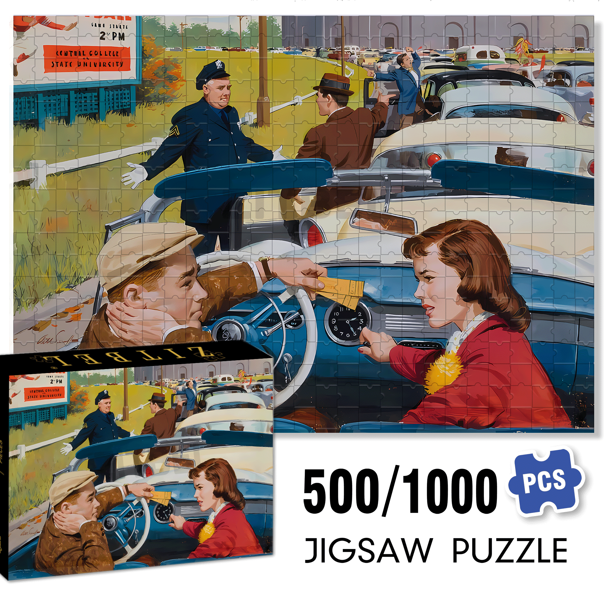 Disagreement 500pcs/1000pcs Jigsaw Puzzle, Scratch-Resistant, Interactive Family Game & Brain-Boosting DIY Decor, Perfect for Halloween, Christmas & New Year Gifts, Family Puzzle Game