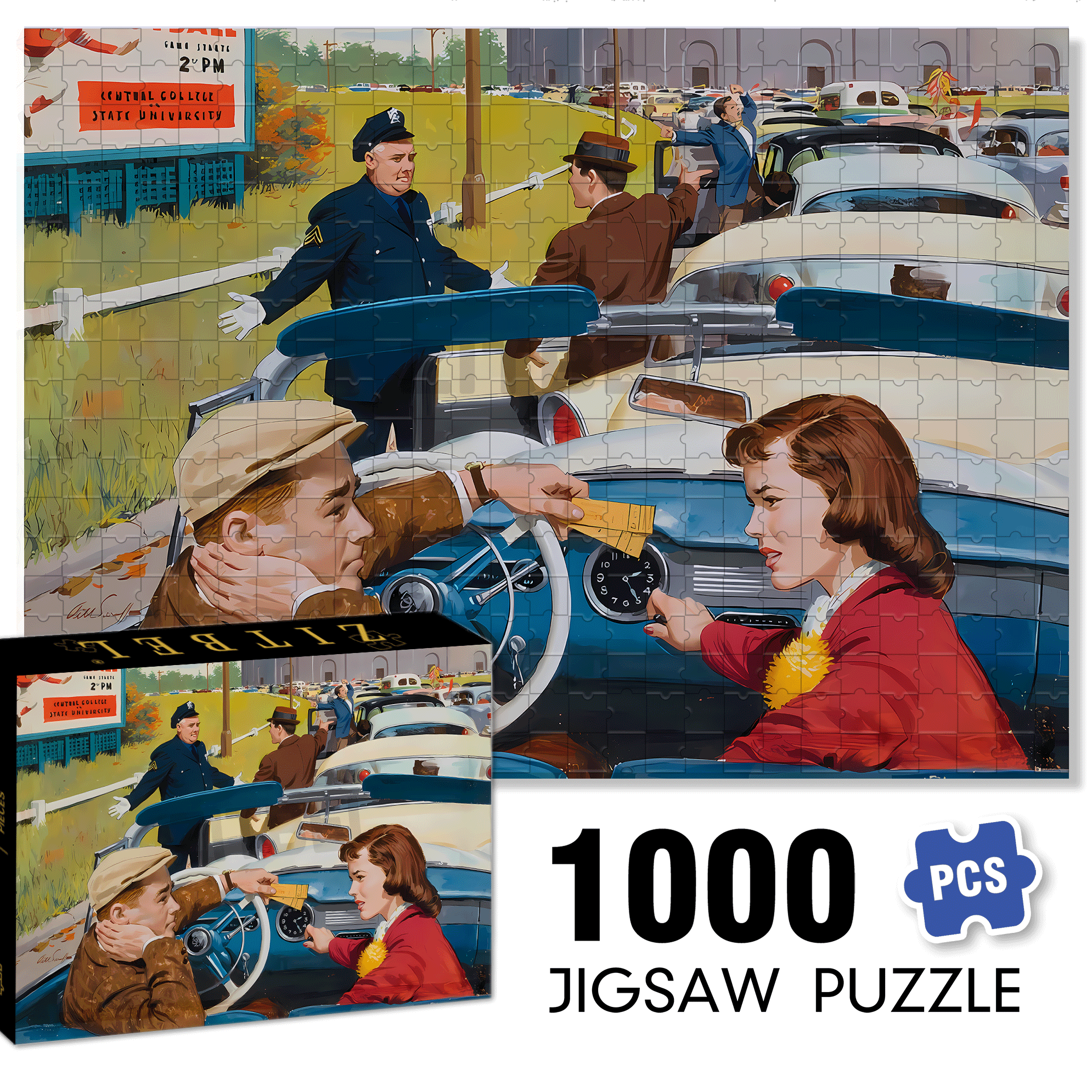 Disagreement 500pcs/1000pcs Jigsaw Puzzle, Scratch-Resistant, Interactive Family Game & Brain-Boosting DIY Decor, Perfect for Halloween, Christmas & New Year Gifts, Family Puzzle Game