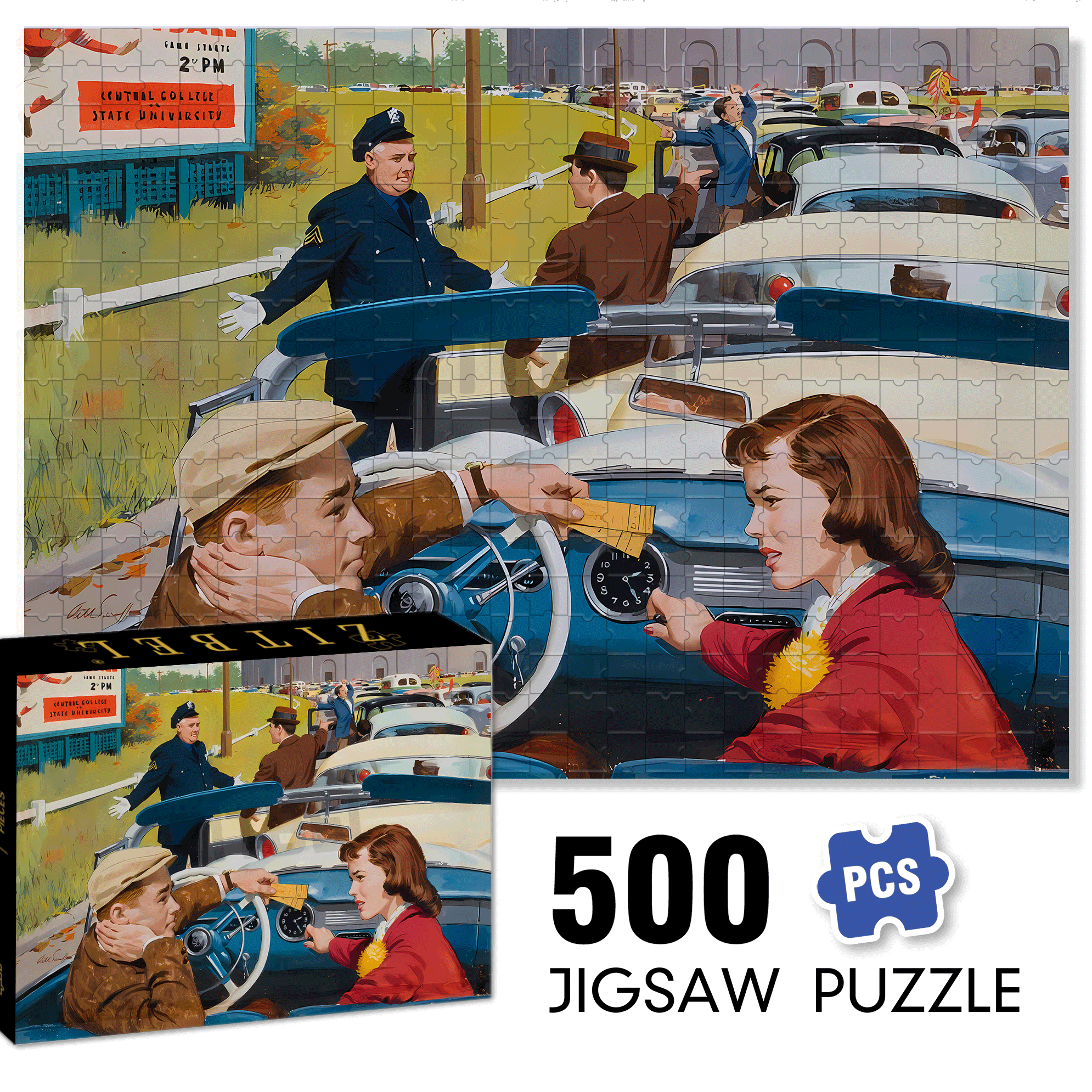 Disagreement 500pcs/1000pcs Jigsaw Puzzle, Scratch-Resistant, Interactive Family Game & Brain-Boosting DIY Decor, Perfect for Halloween, Christmas & New Year Gifts, Family Puzzle Game