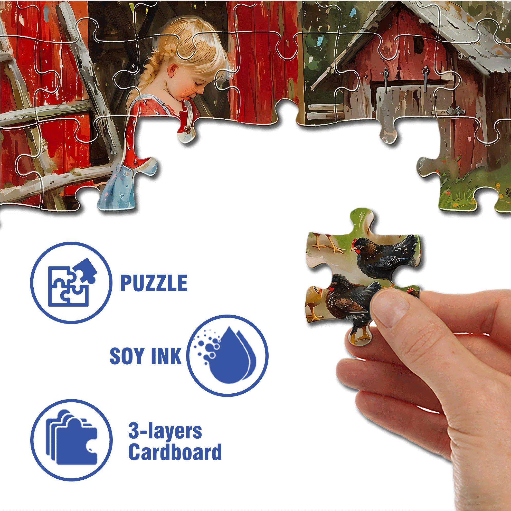 Feeding Time 500pcs/1000pcs Jigsaw Puzzle, Scratch-Resistant, Interactive Family Game & Brain-Boosting DIY Decor, Perfect for Halloween, Christmas & New Year Gifts, Family Puzzle Game