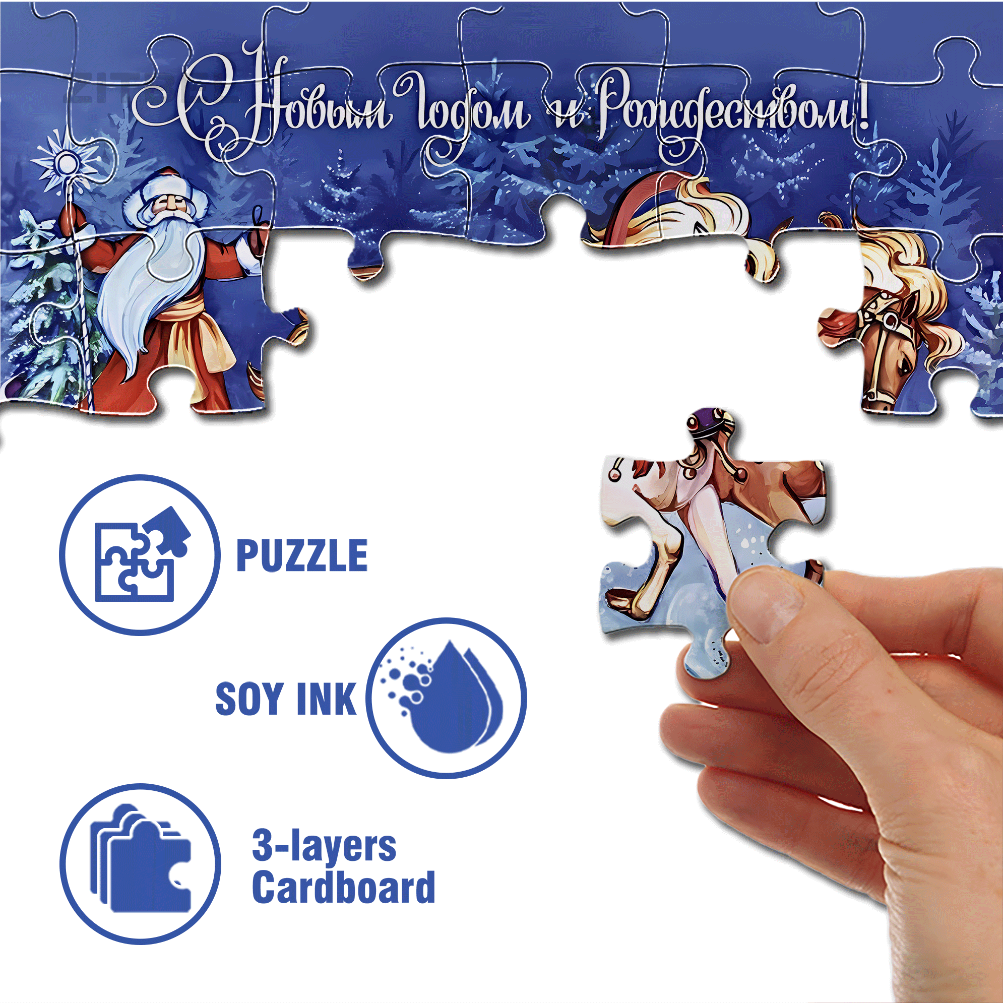 Galloping Horse 2 500pcs/1000pcs Jigsaw Puzzle, Scratch-Resistant, Interactive Family Game & Brain-Boosting DIY Decor, Perfect for Halloween, Christmas & New Year Gifts, Family Puzzle Game