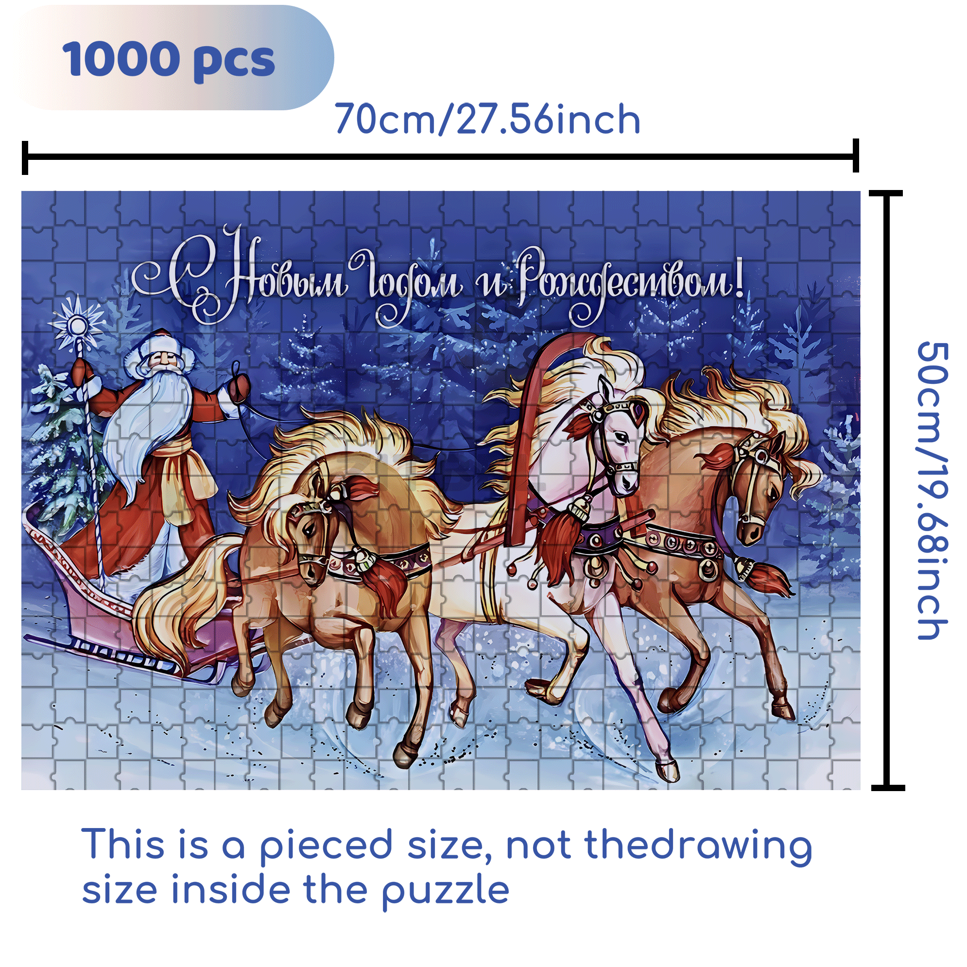 Galloping Horse 2 500pcs/1000pcs Jigsaw Puzzle, Scratch-Resistant, Interactive Family Game & Brain-Boosting DIY Decor, Perfect for Halloween, Christmas & New Year Gifts, Family Puzzle Game
