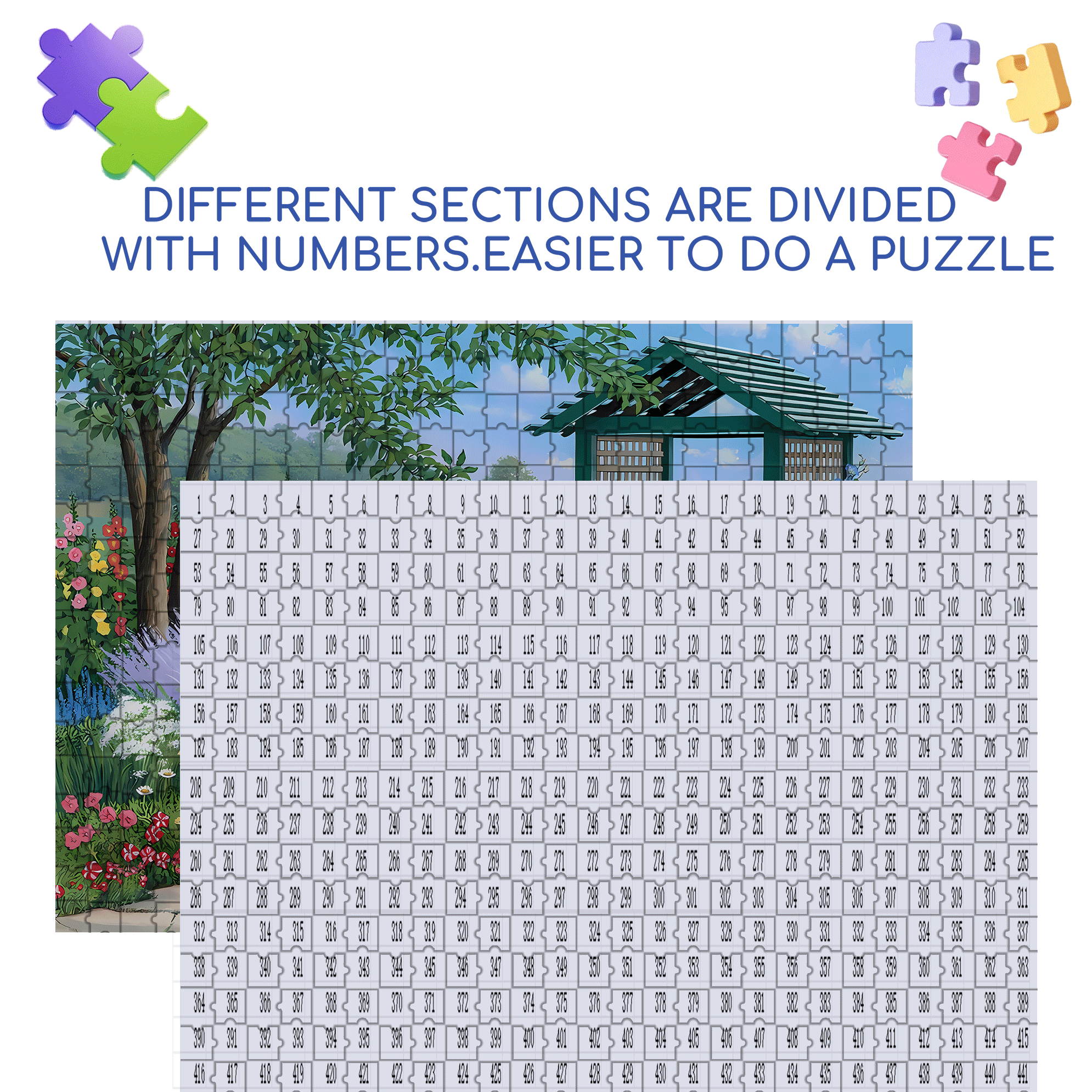 Garden of Delights 500pcs/1000pcs Jigsaw Puzzle, Scratch-Resistant, Interactive Family Game & Brain-Boosting DIY Decor, Perfect for Halloween, Christmas & New Year Gifts, Family Puzzle Game