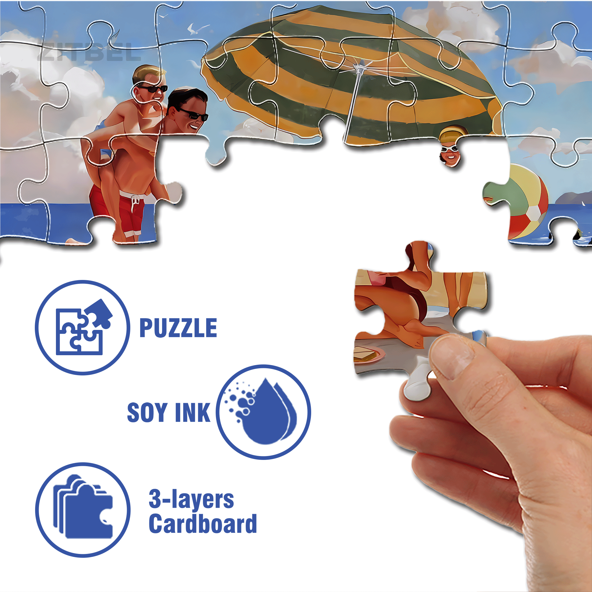 Happy Family 500pcs/1000pcs Jigsaw Puzzle, Scratch-Resistant, Interactive Family Game & Brain-Boosting DIY Decor, Perfect for Halloween, Christmas & New Year Gifts, Family Puzzle Game
