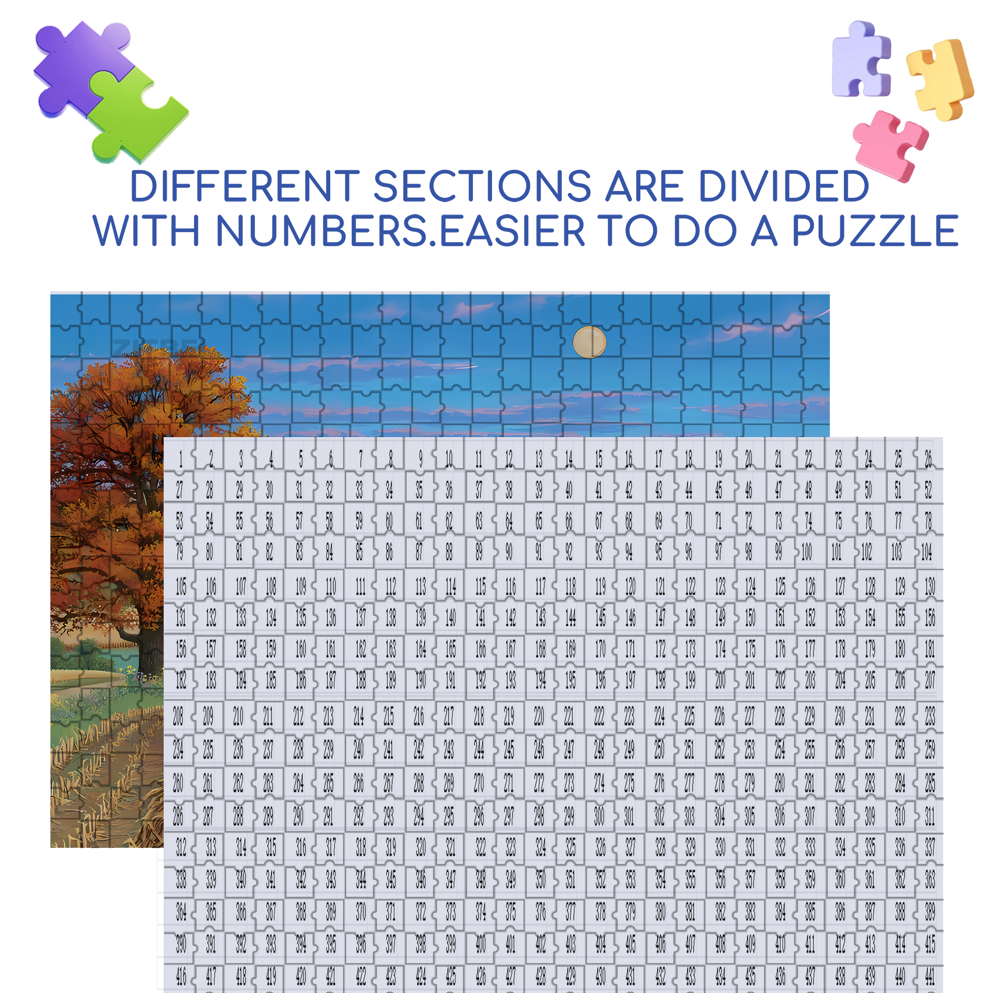Harvest Moon 500pcs/1000pcs Jigsaw Puzzle, Scratch-Resistant, Interactive Family Game & Brain-Boosting DIY Decor, Perfect for Halloween, Christmas & New Year Gifts, Family Puzzle Game