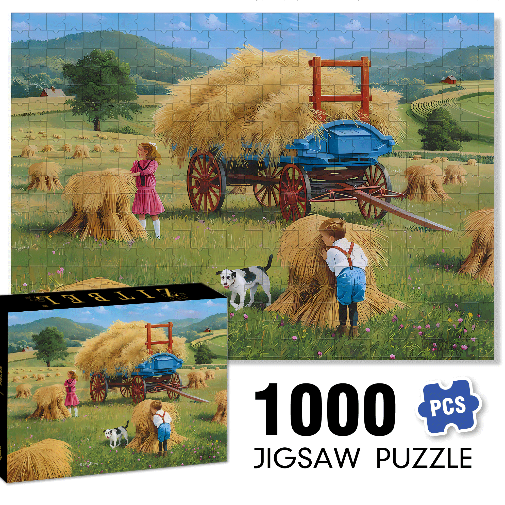 Hide and Seek 500pcs/1000pcs Jigsaw Puzzle, Scratch-Resistant, Interactive Family Game & Brain-Boosting DIY Decor, Perfect for Halloween, Christmas & New Year Gifts, Family Puzzle Game