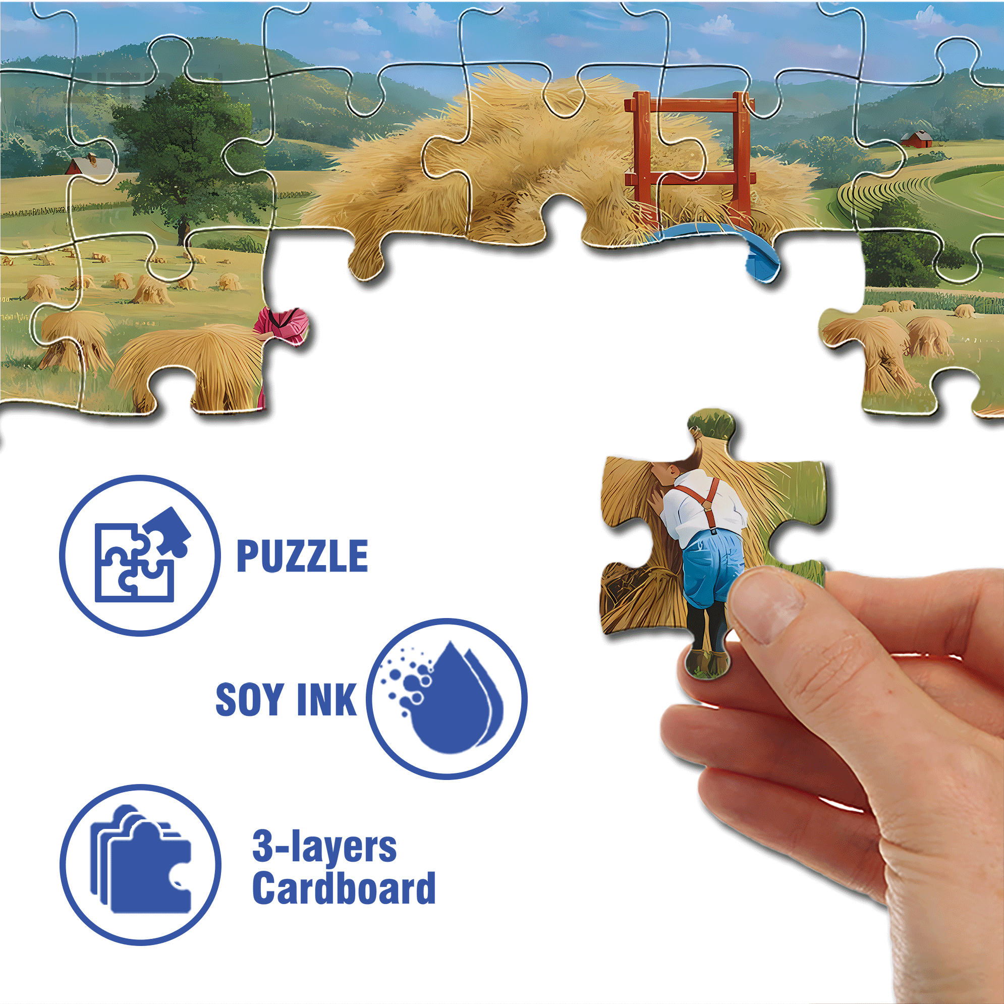 Hide and Seek 500pcs/1000pcs Jigsaw Puzzle, Scratch-Resistant, Interactive Family Game & Brain-Boosting DIY Decor, Perfect for Halloween, Christmas & New Year Gifts, Family Puzzle Game