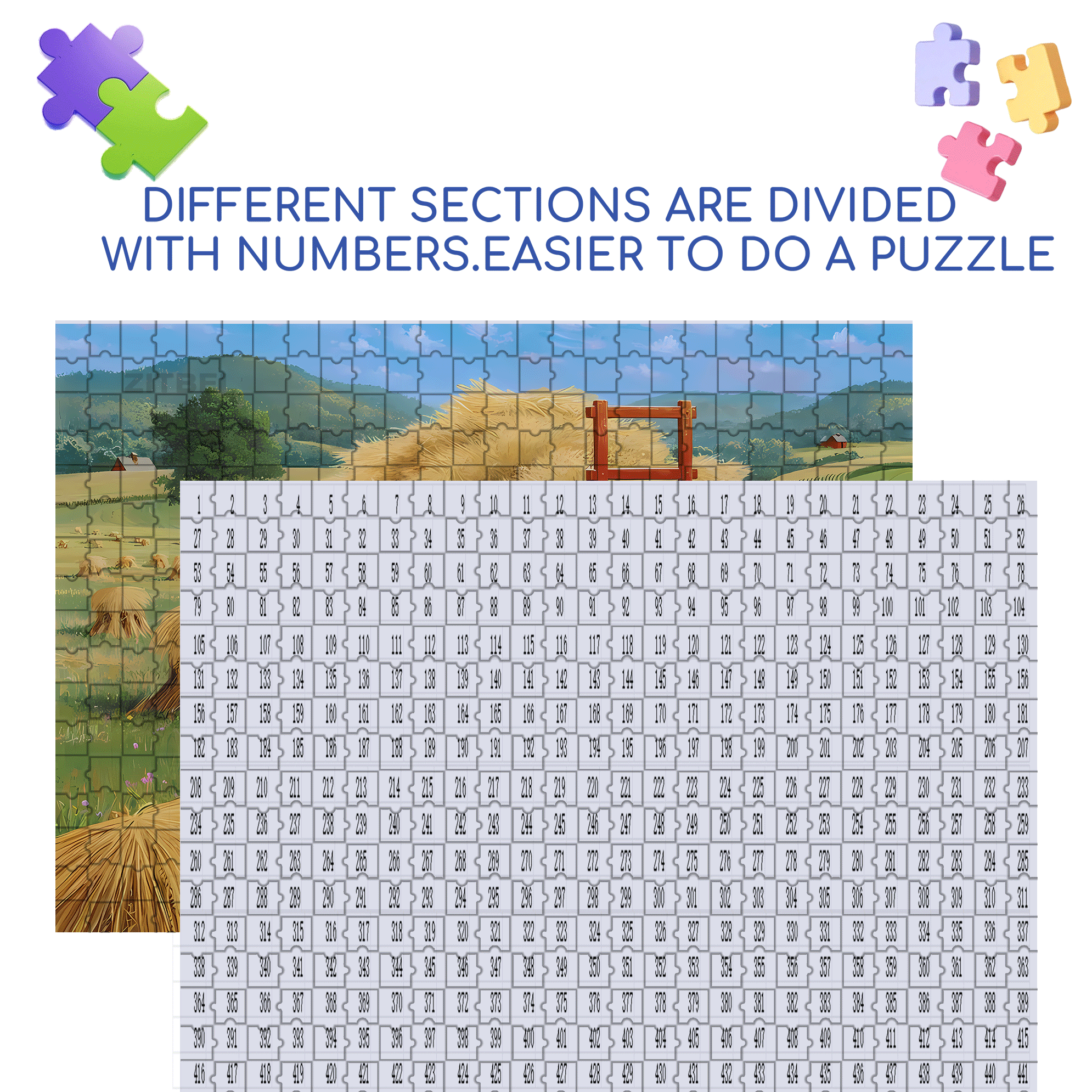 Hide and Seek 500pcs/1000pcs Jigsaw Puzzle, Scratch-Resistant, Interactive Family Game & Brain-Boosting DIY Decor, Perfect for Halloween, Christmas & New Year Gifts, Family Puzzle Game