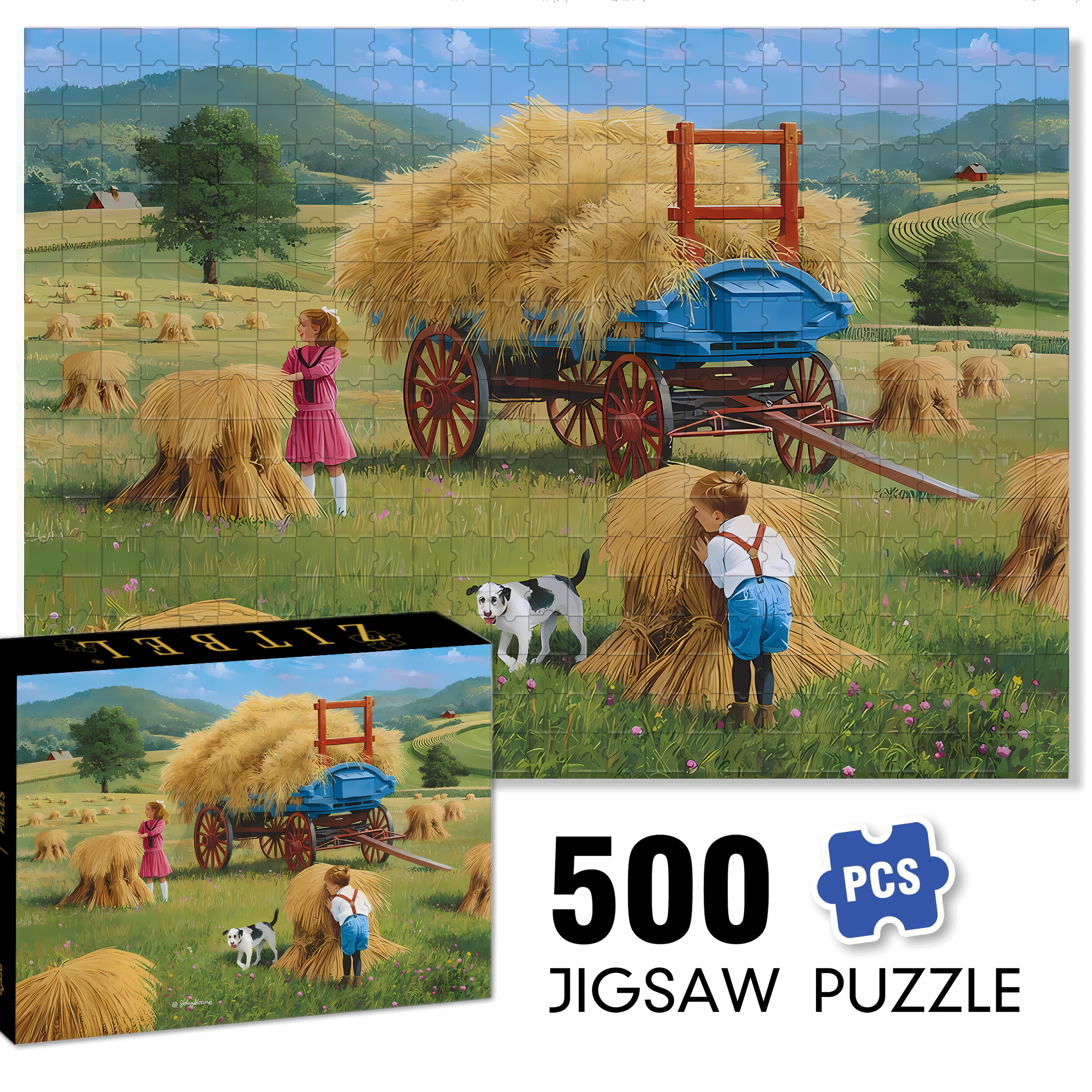 Hide and Seek 500pcs/1000pcs Jigsaw Puzzle, Scratch-Resistant, Interactive Family Game & Brain-Boosting DIY Decor, Perfect for Halloween, Christmas & New Year Gifts, Family Puzzle Game
