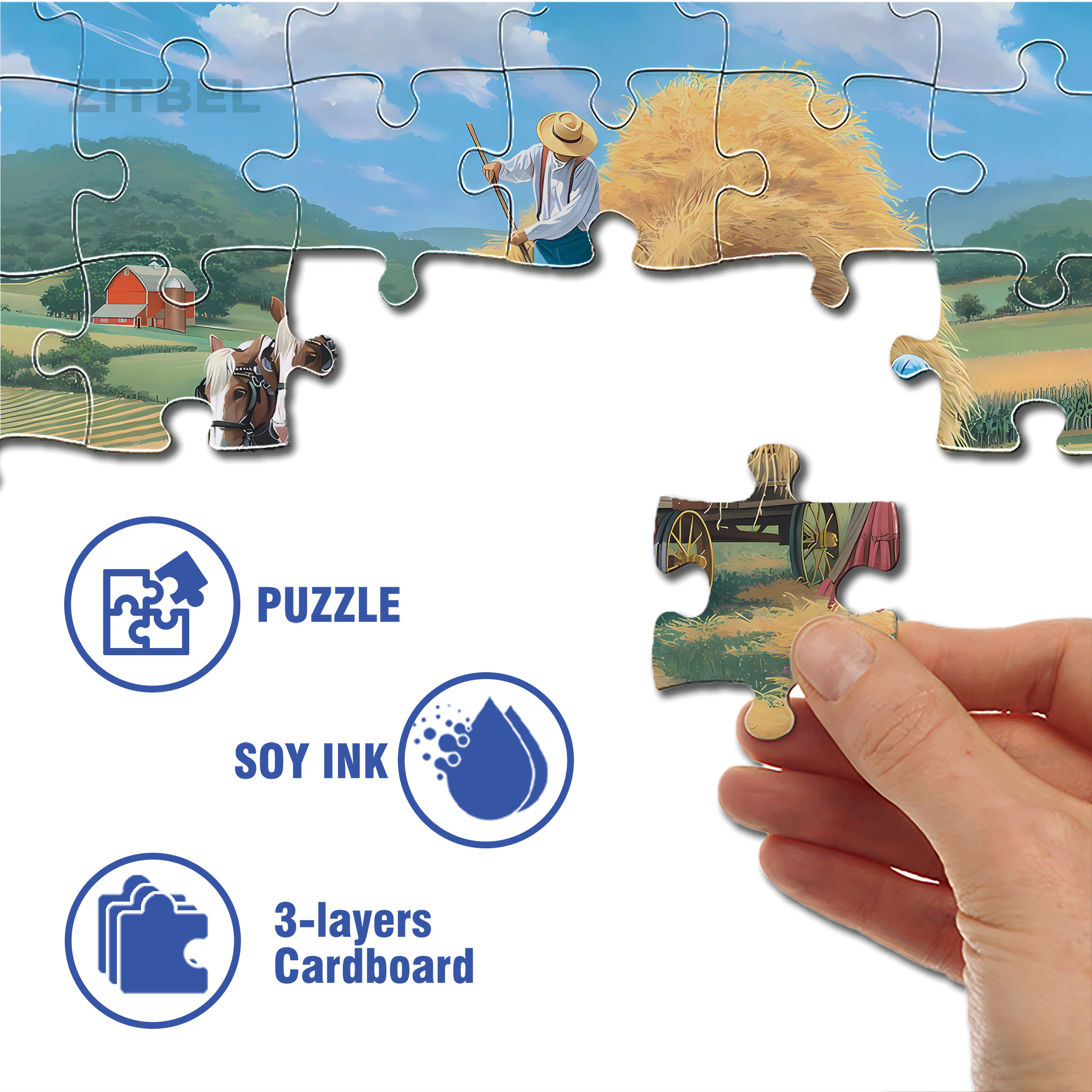 High Noon 500pcs/1000pcs Jigsaw Puzzle, Scratch-Resistant, Interactive Family Game & Brain-Boosting DIY Decor, Perfect for Halloween, Christmas & New Year Gifts, Family Puzzle Game