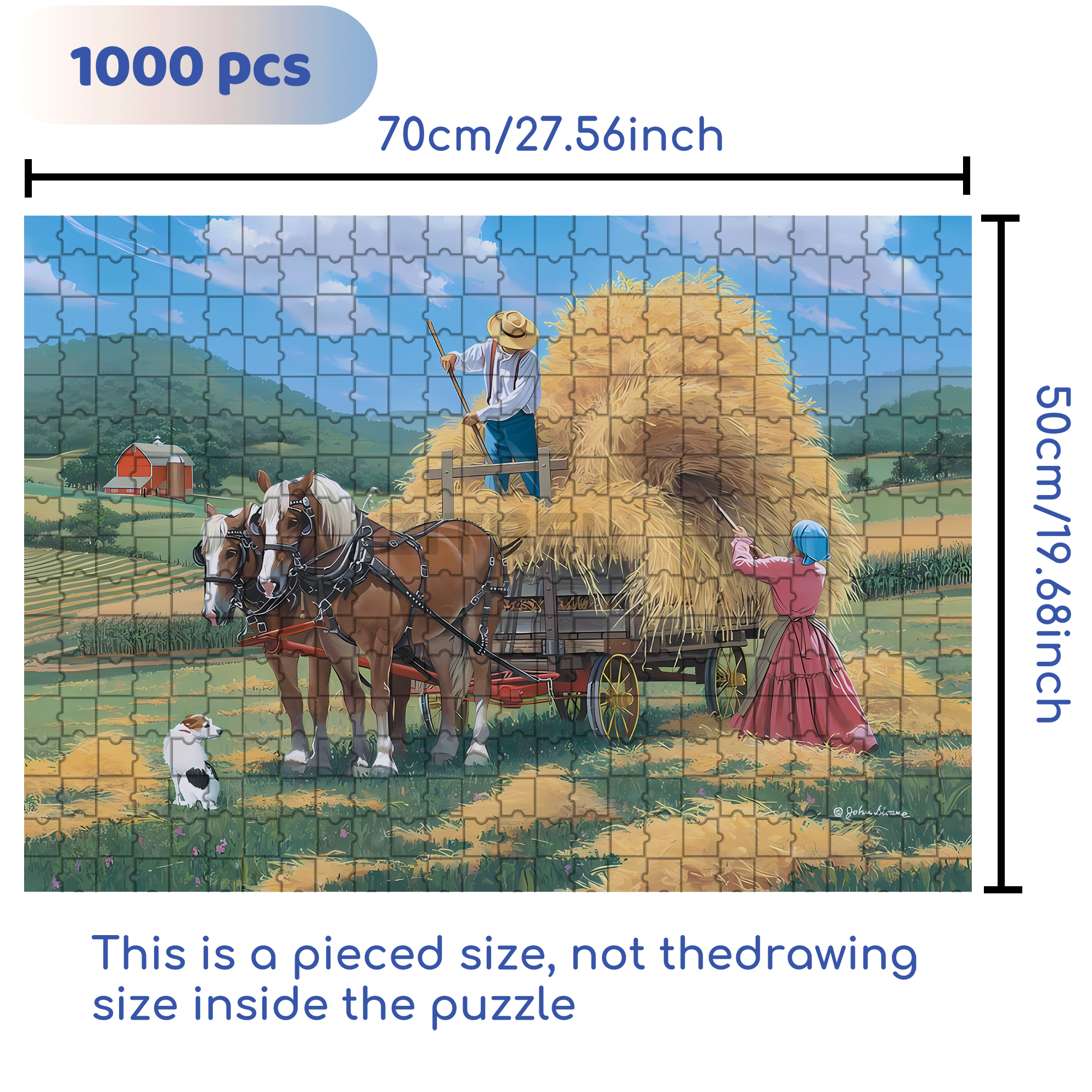 High Noon 500pcs/1000pcs Jigsaw Puzzle, Scratch-Resistant, Interactive Family Game & Brain-Boosting DIY Decor, Perfect for Halloween, Christmas & New Year Gifts, Family Puzzle Game