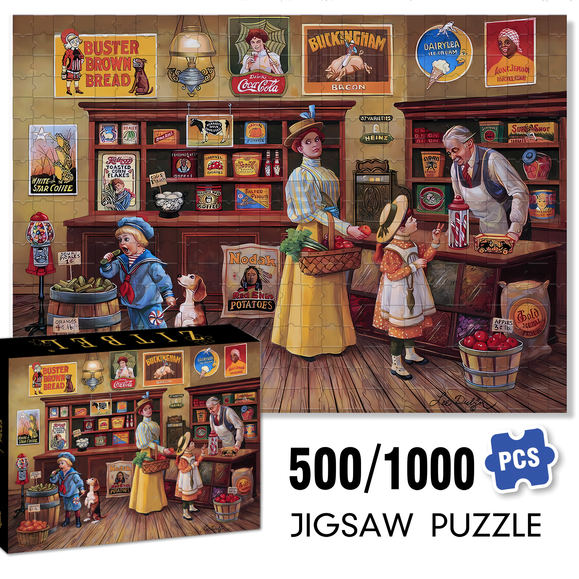 I'll Take Two 500pcs/1000pcs Jigsaw Puzzle, Scratch-Resistant, Interactive Family Game & Brain-Boosting DIY Decor, Perfect for Halloween, Christmas & New Year Gifts, Family Puzzle Game