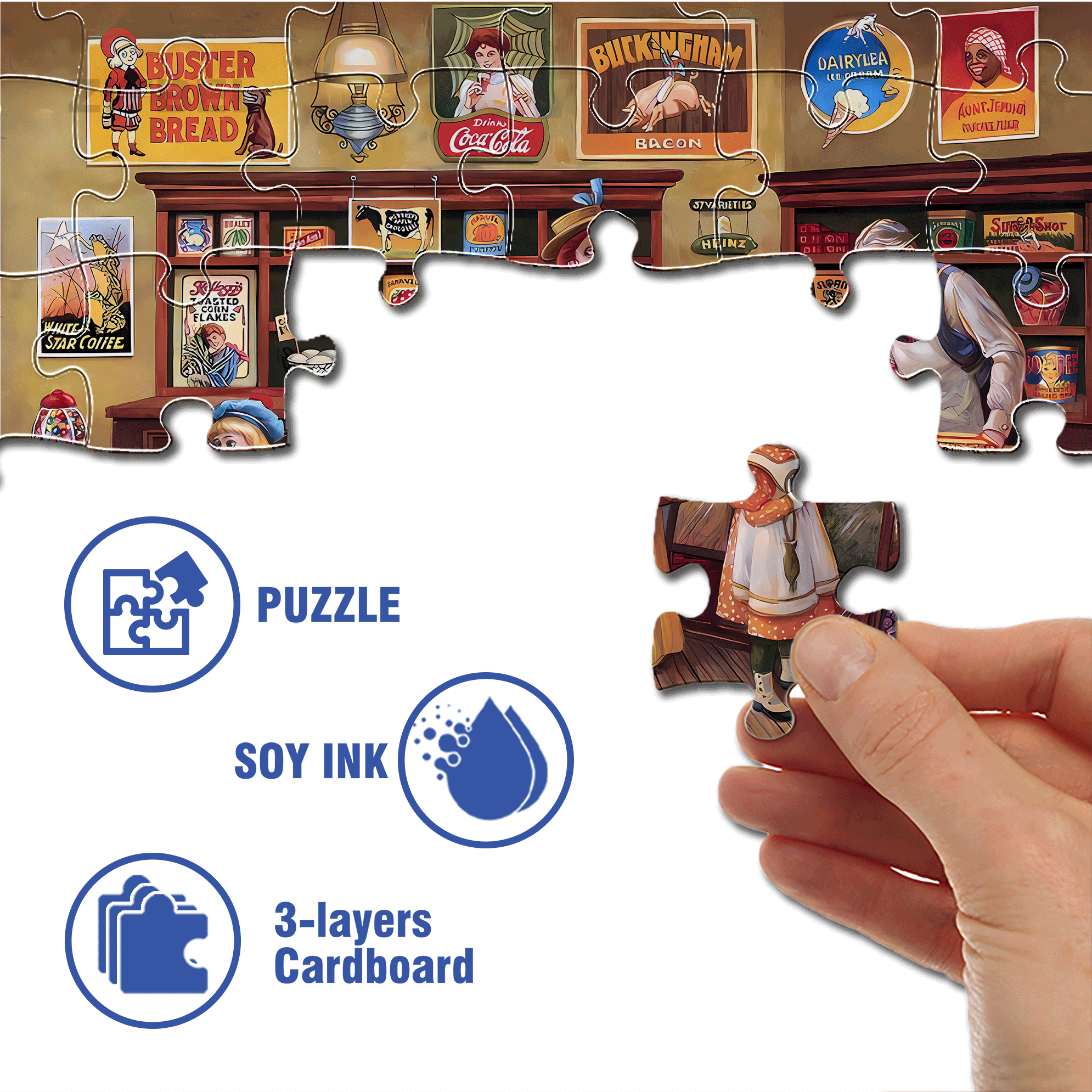 I'll Take Two 500pcs/1000pcs Jigsaw Puzzle, Scratch-Resistant, Interactive Family Game & Brain-Boosting DIY Decor, Perfect for Halloween, Christmas & New Year Gifts, Family Puzzle Game