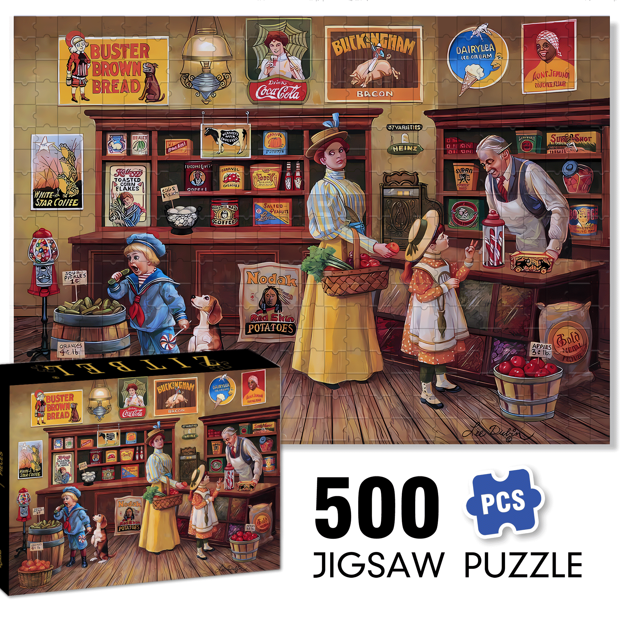 I'll Take Two 500pcs/1000pcs Jigsaw Puzzle, Scratch-Resistant, Interactive Family Game & Brain-Boosting DIY Decor, Perfect for Halloween, Christmas & New Year Gifts, Family Puzzle Game