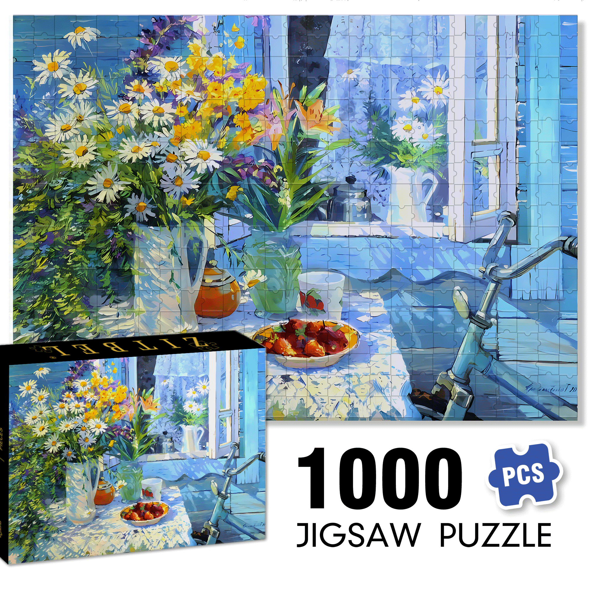 Isabella's Bicycle 500pcs/1000pcs Jigsaw Puzzle, Scratch-Resistant, Interactive Family Game & Brain-Boosting DIY Decor, Perfect for Halloween, Christmas & New Year Gifts, Family Puzzle Game