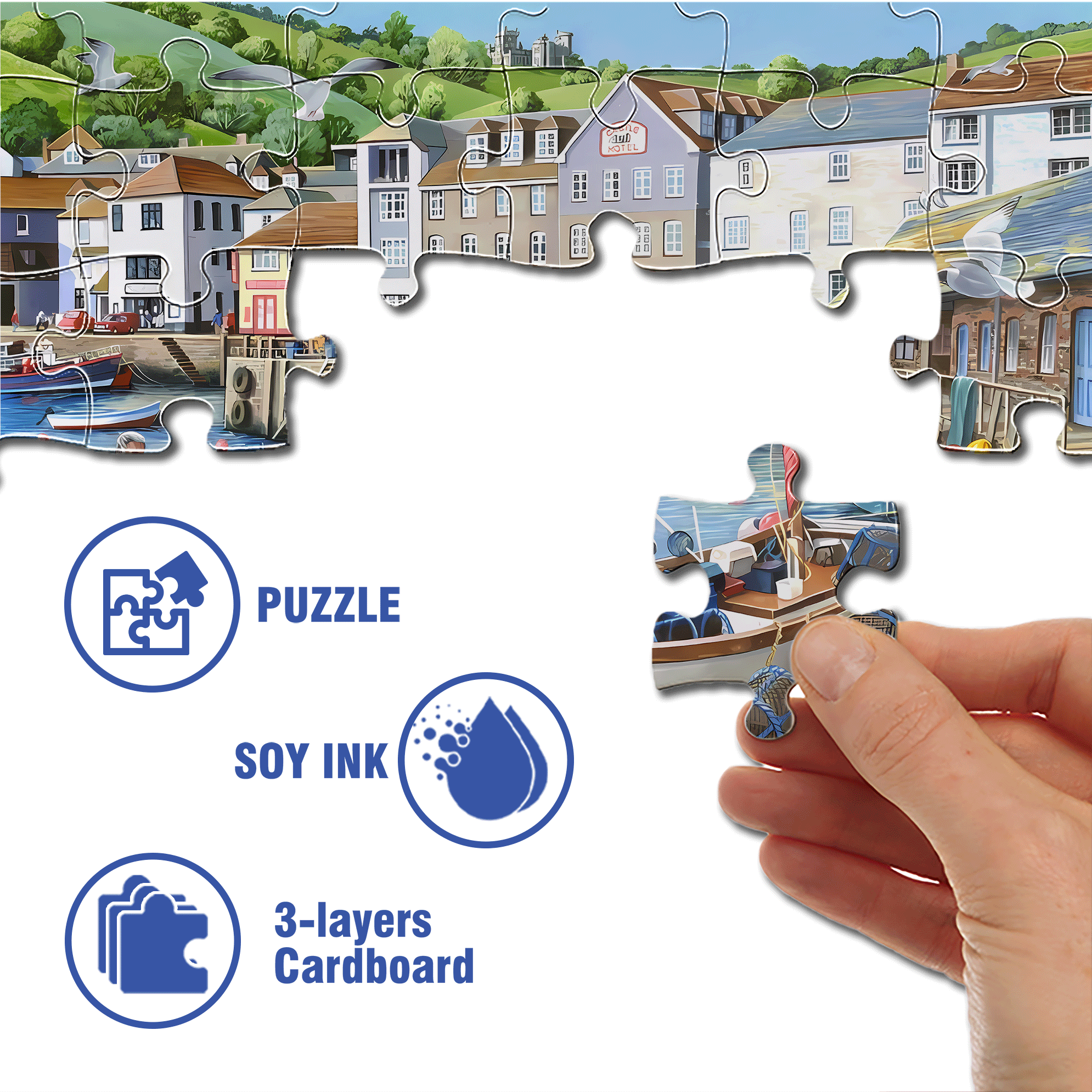 KS767 500pcs/1000pcs Jigsaw Puzzle, Scratch-Resistant, Interactive Family Game & Brain-Boosting DIY Decor, Perfect for Halloween, Christmas & New Year Gifts, Family Puzzle Game