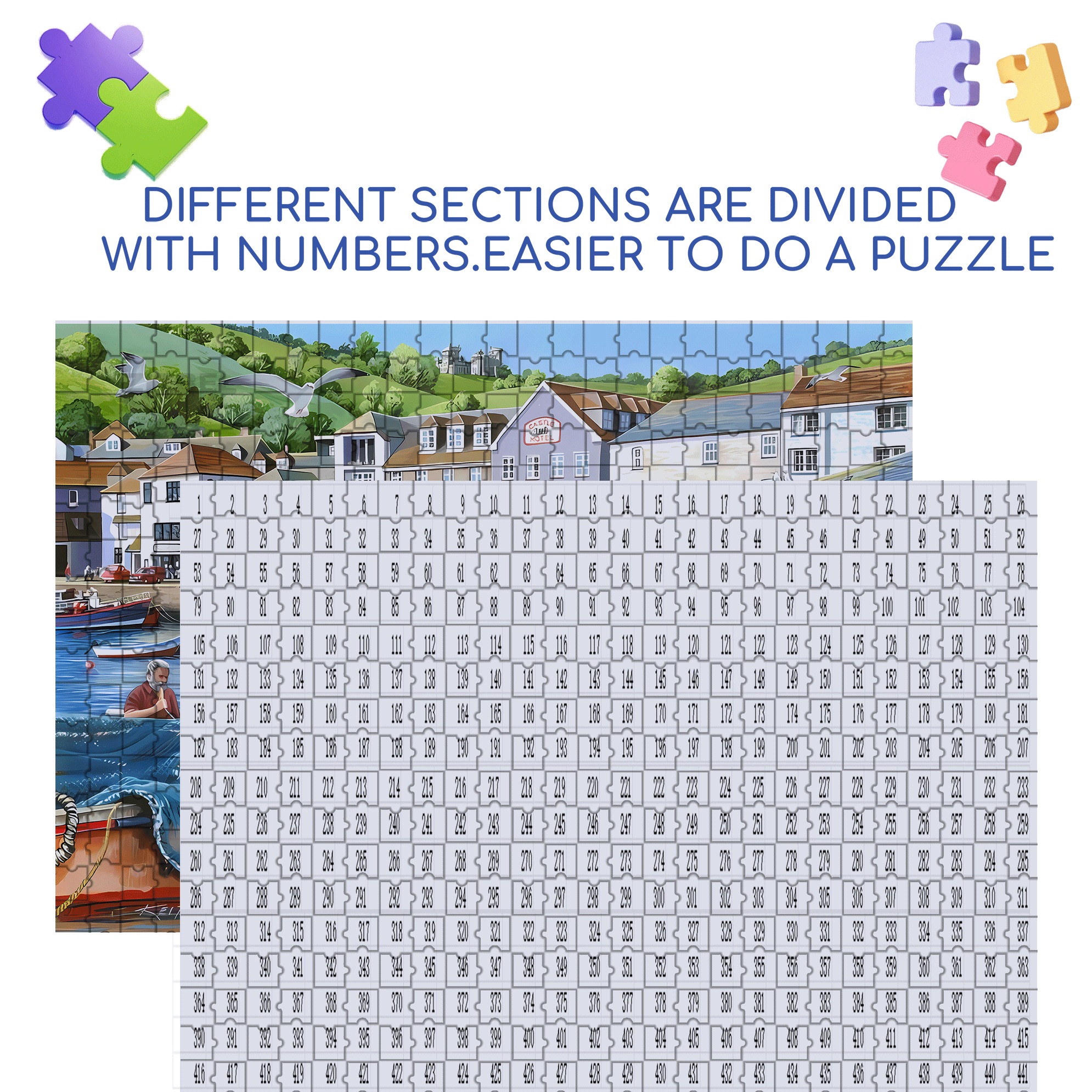 KS767 500pcs/1000pcs Jigsaw Puzzle, Scratch-Resistant, Interactive Family Game & Brain-Boosting DIY Decor, Perfect for Halloween, Christmas & New Year Gifts, Family Puzzle Game