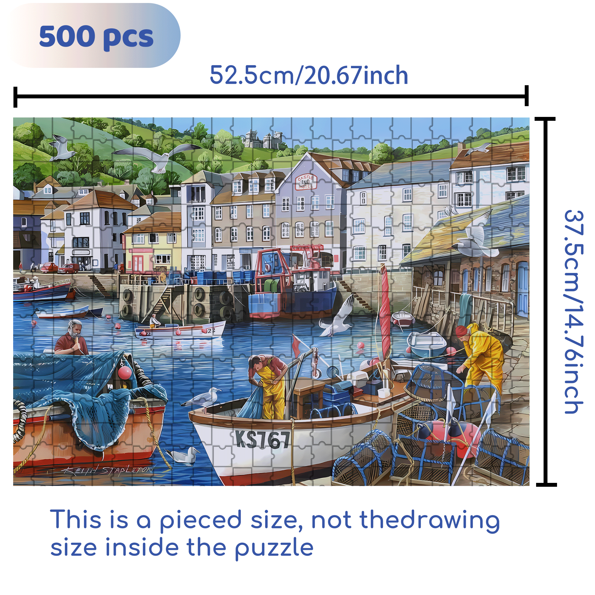 KS767 500pcs/1000pcs Jigsaw Puzzle, Scratch-Resistant, Interactive Family Game & Brain-Boosting DIY Decor, Perfect for Halloween, Christmas & New Year Gifts, Family Puzzle Game