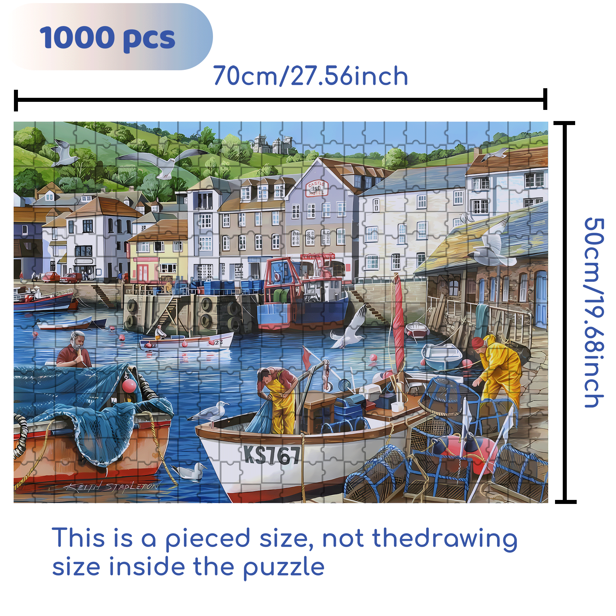 KS767 500pcs/1000pcs Jigsaw Puzzle, Scratch-Resistant, Interactive Family Game & Brain-Boosting DIY Decor, Perfect for Halloween, Christmas & New Year Gifts, Family Puzzle Game