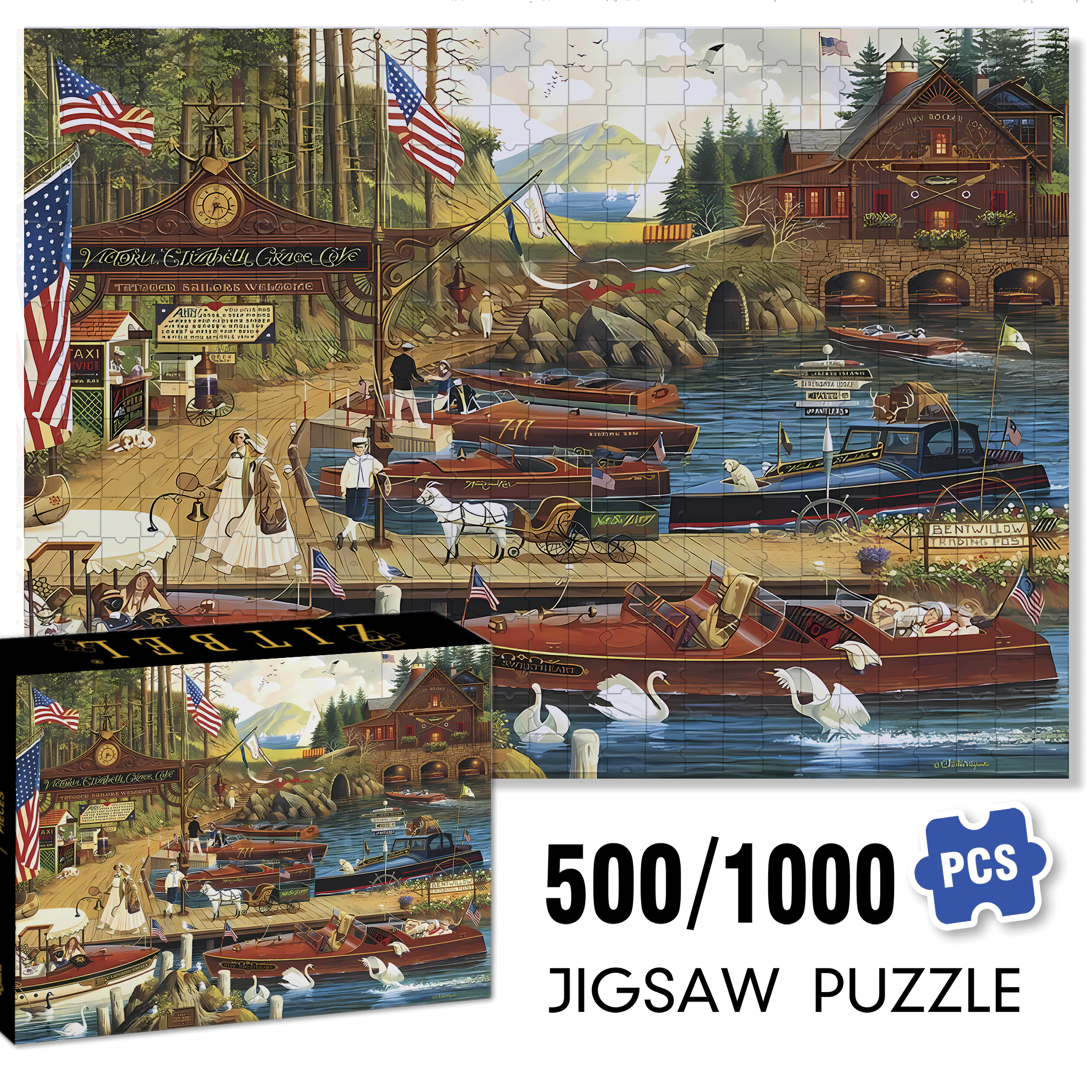 Lost In The Woodies 500pcs/1000pcs Jigsaw Puzzle, Scratch-Resistant, Interactive Family Game & Brain-Boosting DIY Decor, Perfect for Halloween, Christmas & New Year Gifts, Family Puzzle Game
