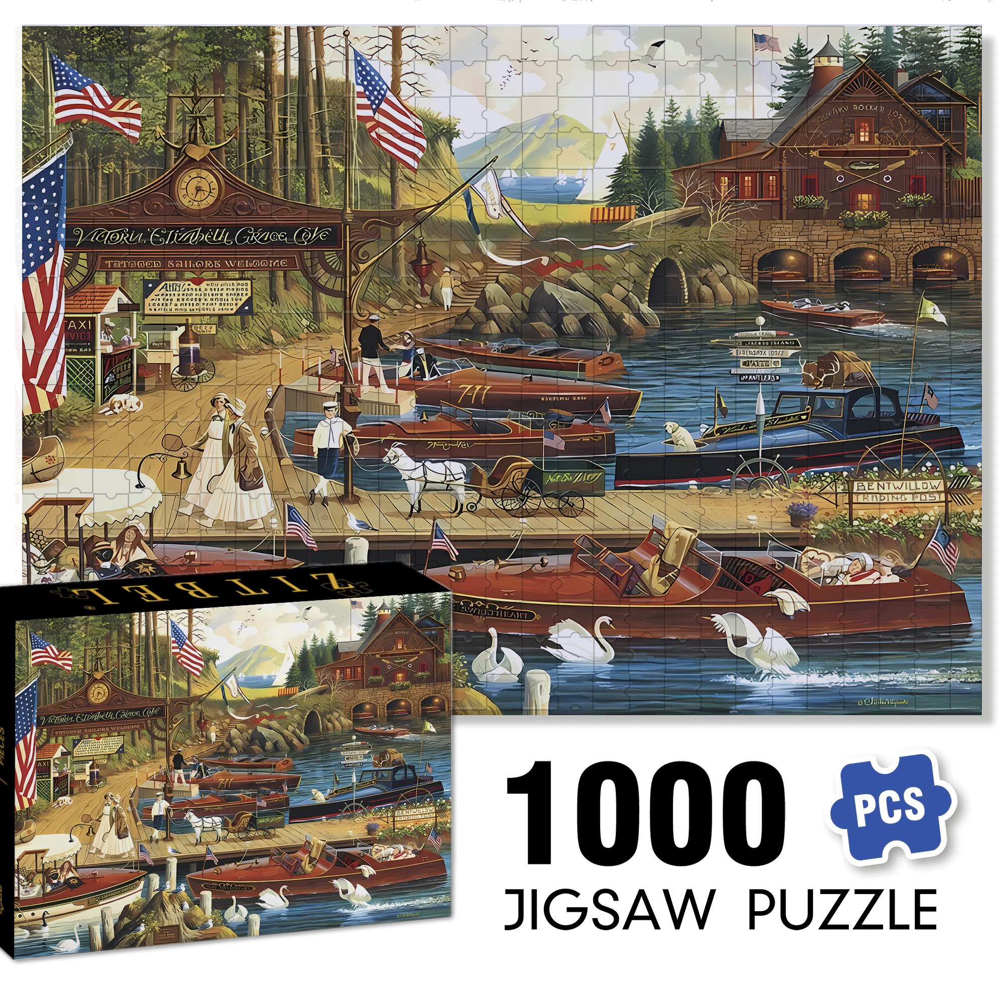 Lost In The Woodies 500pcs/1000pcs Jigsaw Puzzle, Scratch-Resistant, Interactive Family Game & Brain-Boosting DIY Decor, Perfect for Halloween, Christmas & New Year Gifts, Family Puzzle Game