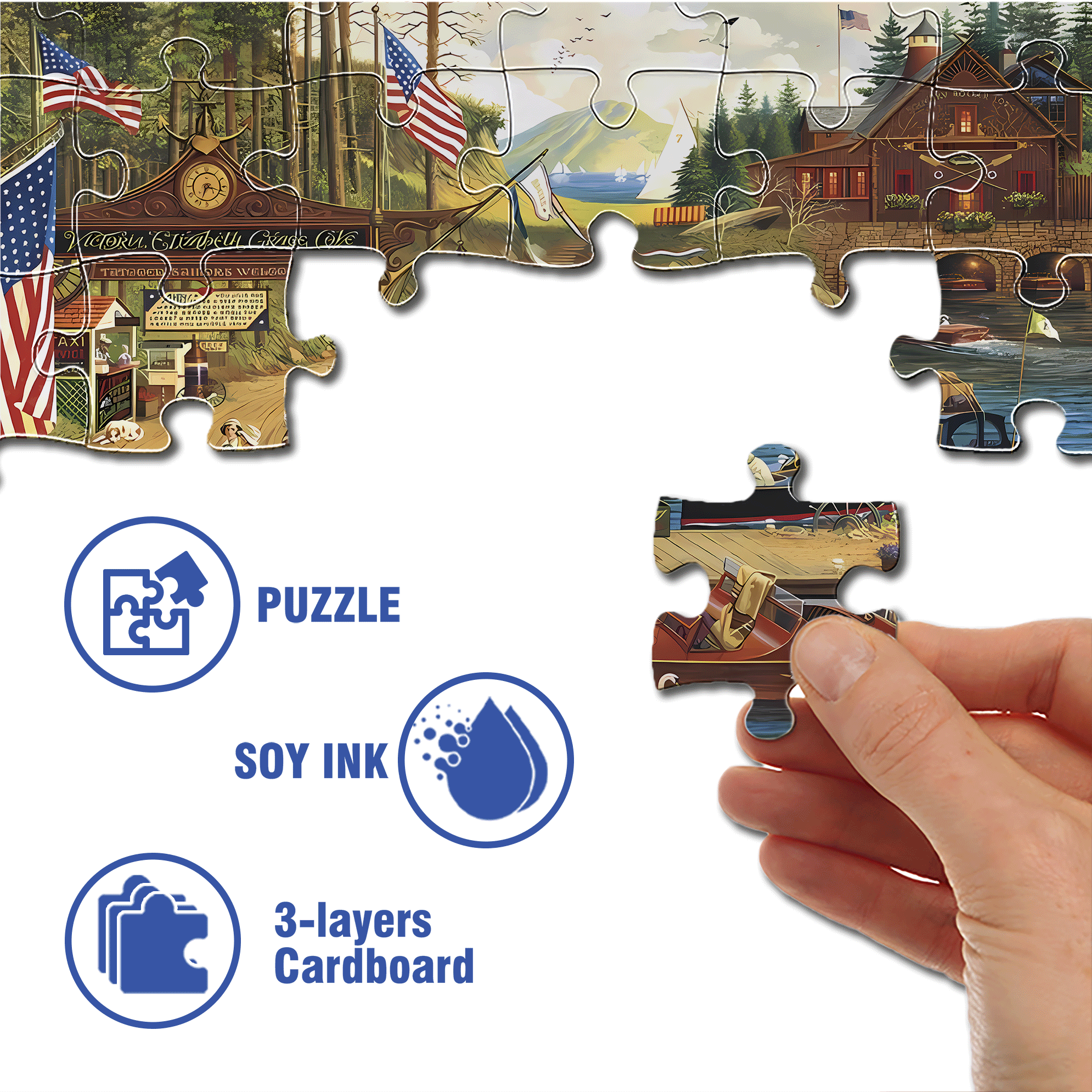 Lost In The Woodies 500pcs/1000pcs Jigsaw Puzzle, Scratch-Resistant, Interactive Family Game & Brain-Boosting DIY Decor, Perfect for Halloween, Christmas & New Year Gifts, Family Puzzle Game