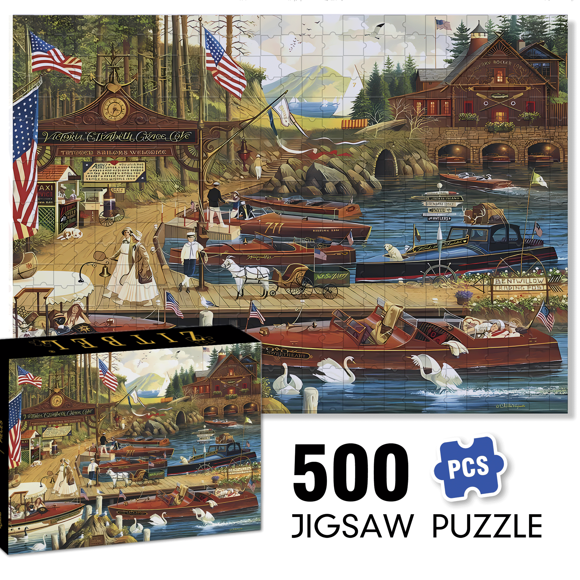 Lost In The Woodies 500pcs/1000pcs Jigsaw Puzzle, Scratch-Resistant, Interactive Family Game & Brain-Boosting DIY Decor, Perfect for Halloween, Christmas & New Year Gifts, Family Puzzle Game