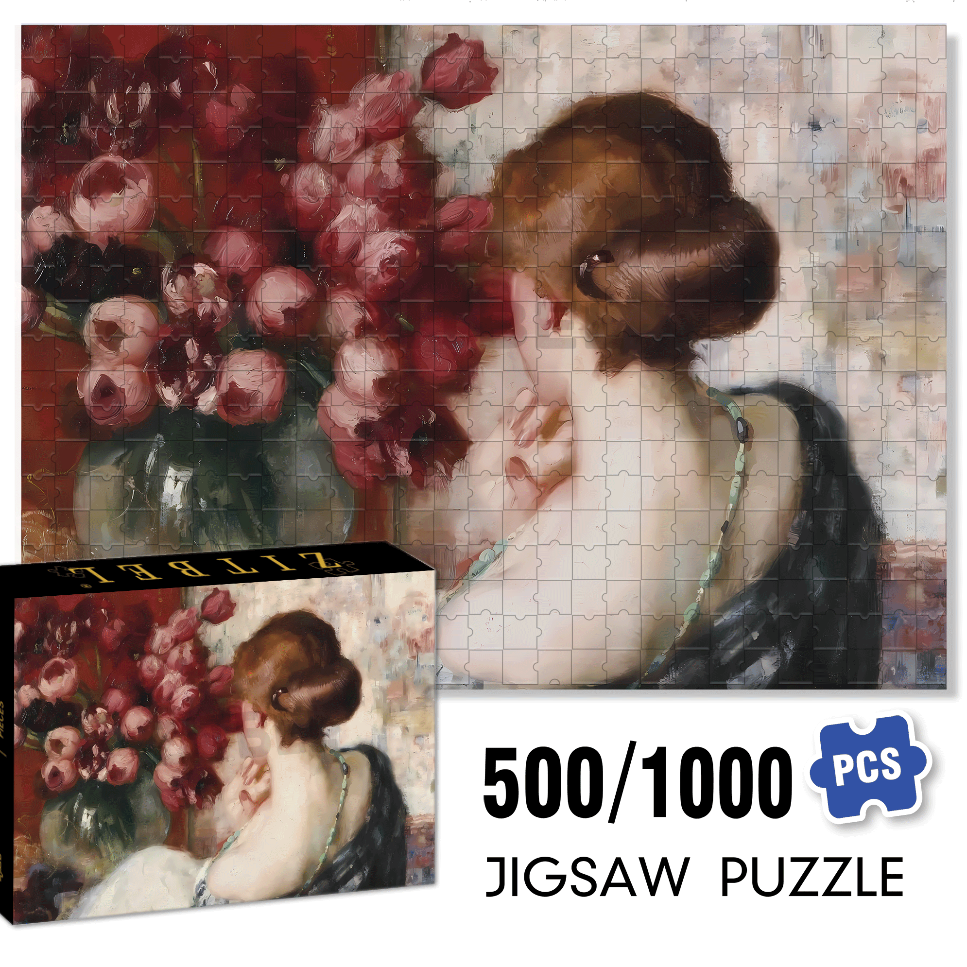 Lover's Back View 500pcs/1000pcs Jigsaw Puzzle, Scratch-Resistant, Interactive Family Game & Brain-Boosting DIY Decor, Perfect for Halloween, Christmas & New Year Gifts, Family Puzzle Game