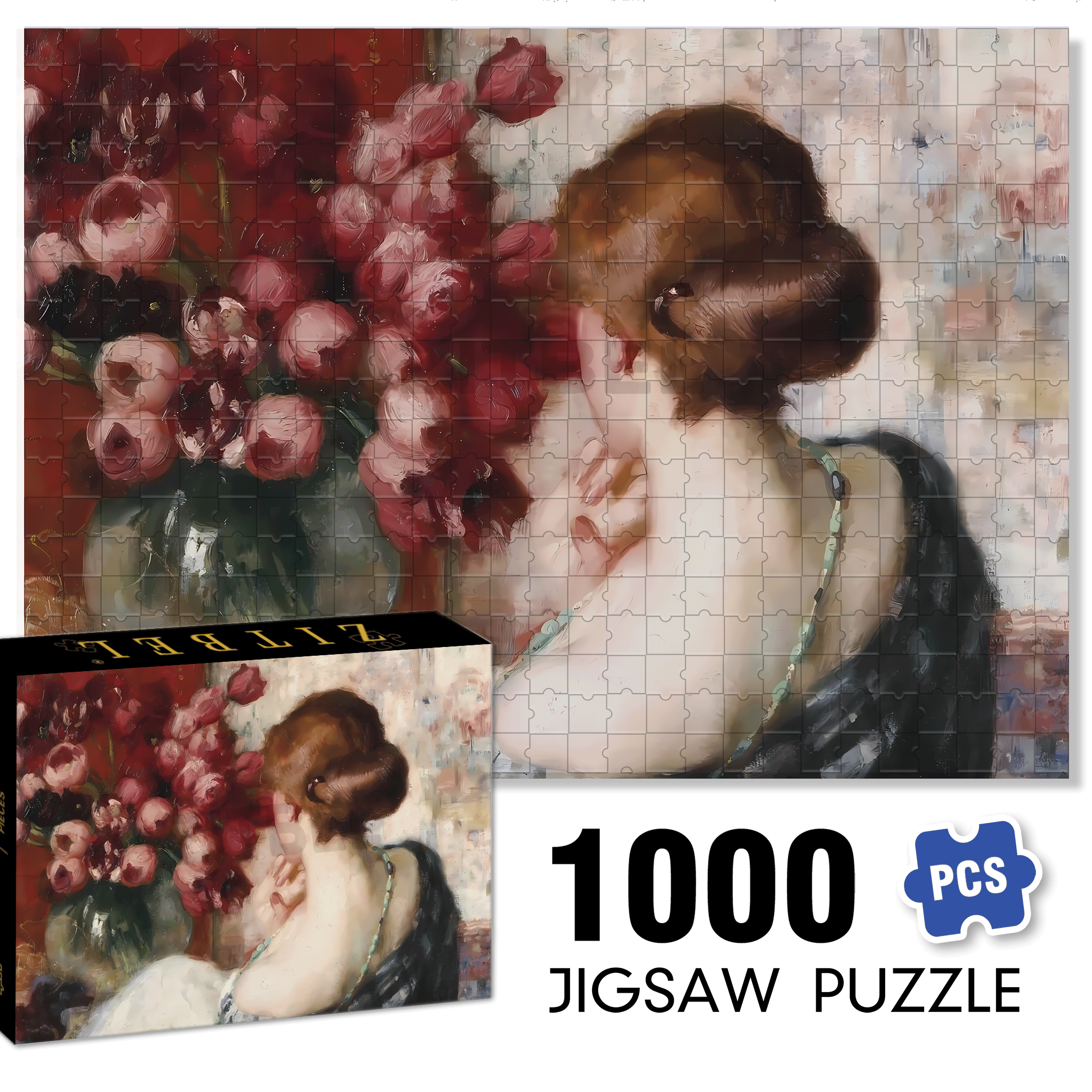 Lover's Back View 500pcs/1000pcs Jigsaw Puzzle, Scratch-Resistant, Interactive Family Game & Brain-Boosting DIY Decor, Perfect for Halloween, Christmas & New Year Gifts, Family Puzzle Game
