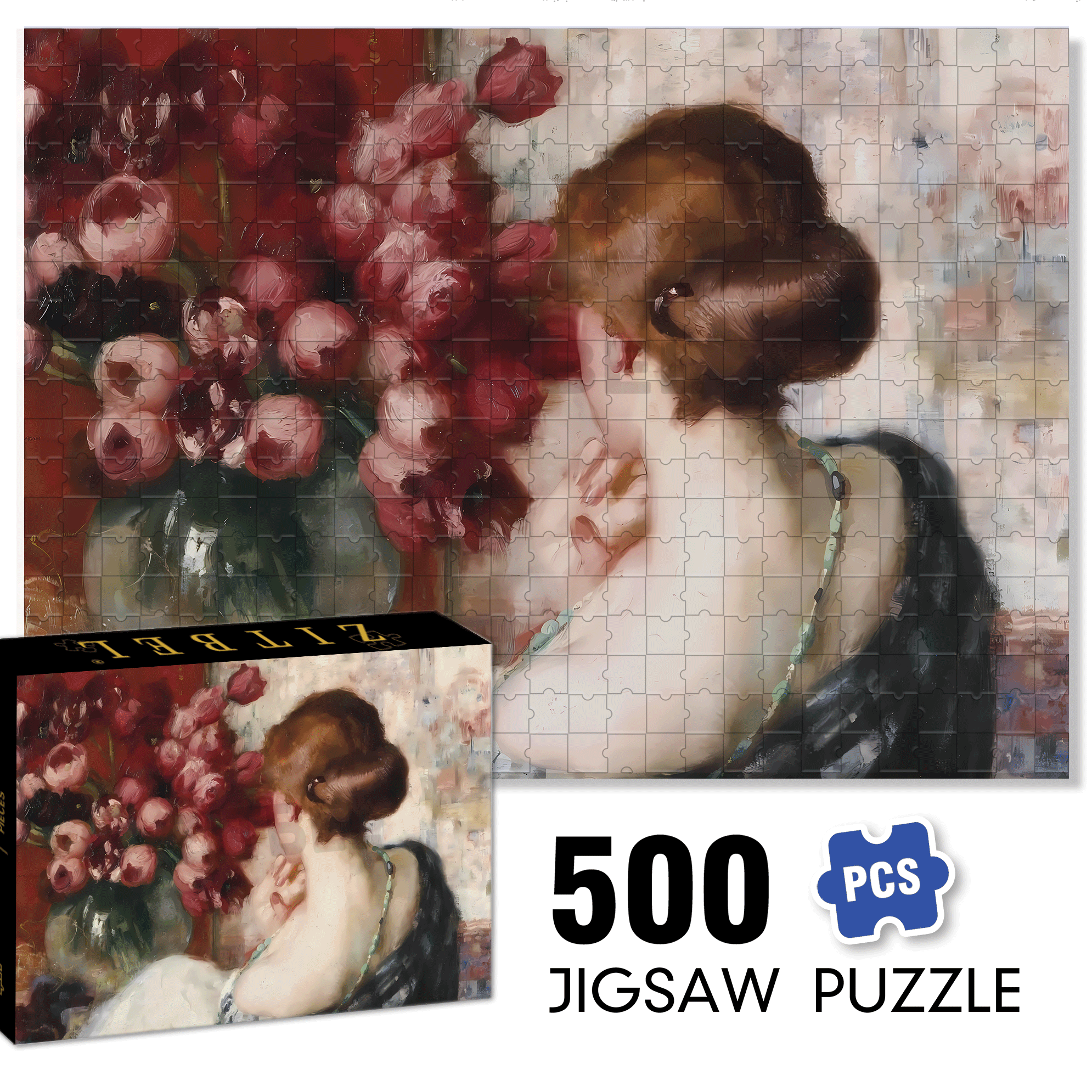 Lover's Back View 500pcs/1000pcs Jigsaw Puzzle, Scratch-Resistant, Interactive Family Game & Brain-Boosting DIY Decor, Perfect for Halloween, Christmas & New Year Gifts, Family Puzzle Game