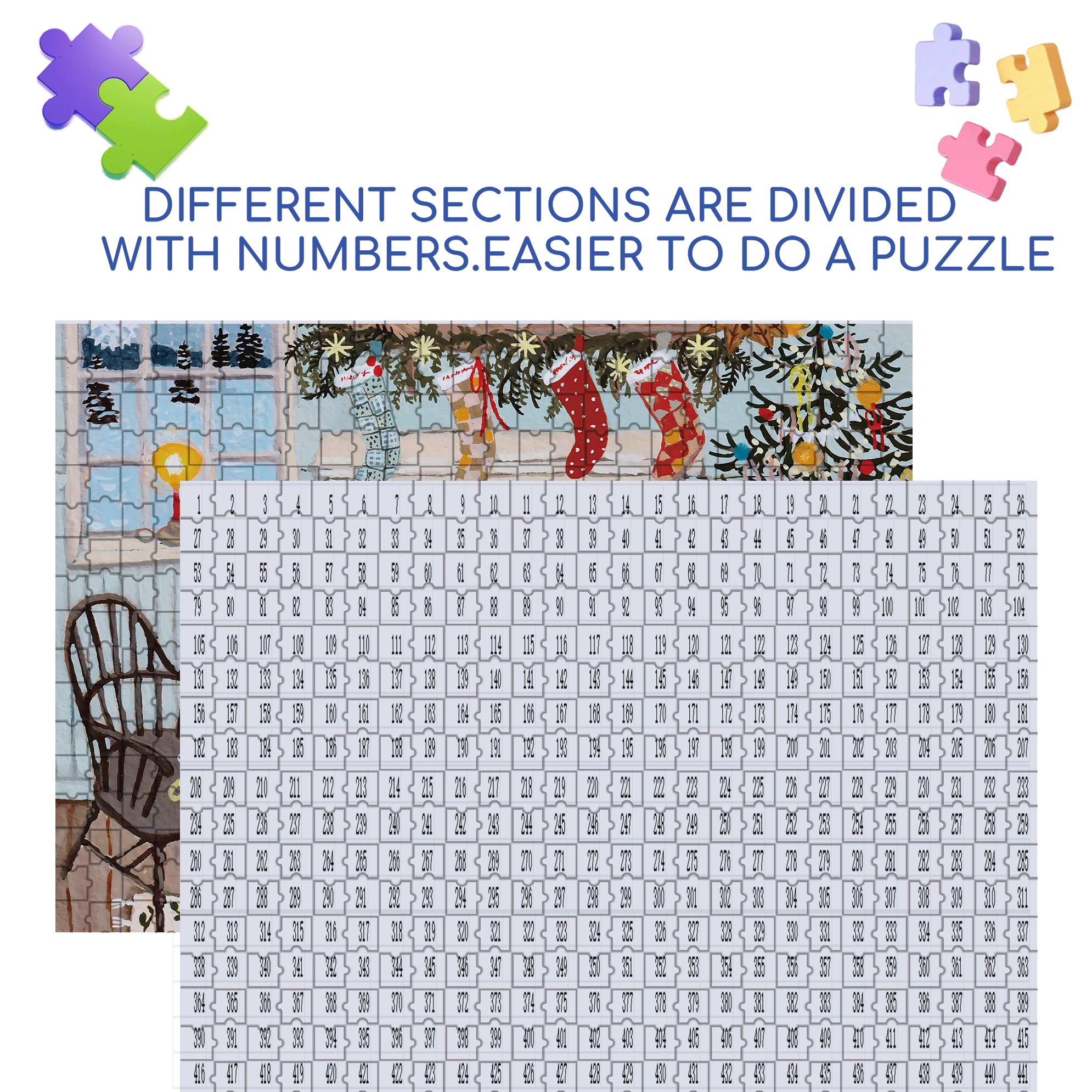 Merry and Bright 500pcs/1000pcs Jigsaw Puzzle, Scratch-Resistant, Interactive Family Game & Brain-Boosting DIY Decor, Perfect for Halloween, Christmas & New Year Gifts, Family Puzzle Game