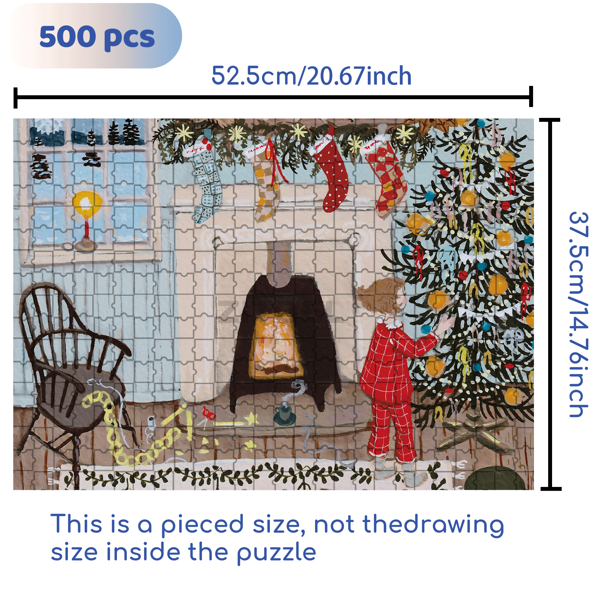 Merry and Bright 500pcs/1000pcs Jigsaw Puzzle, Scratch-Resistant, Interactive Family Game & Brain-Boosting DIY Decor, Perfect for Halloween, Christmas & New Year Gifts, Family Puzzle Game