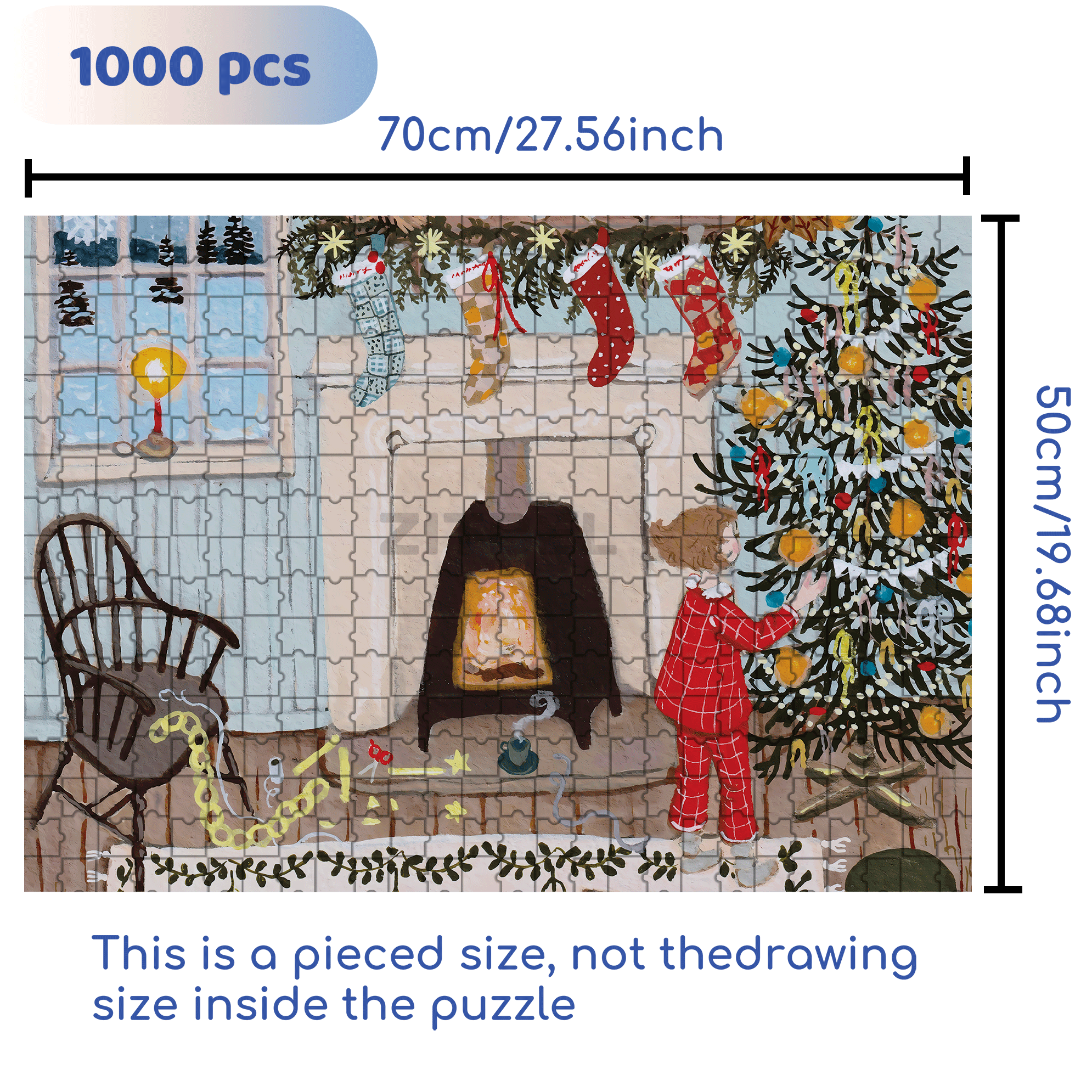 Merry and Bright 500pcs/1000pcs Jigsaw Puzzle, Scratch-Resistant, Interactive Family Game & Brain-Boosting DIY Decor, Perfect for Halloween, Christmas & New Year Gifts, Family Puzzle Game