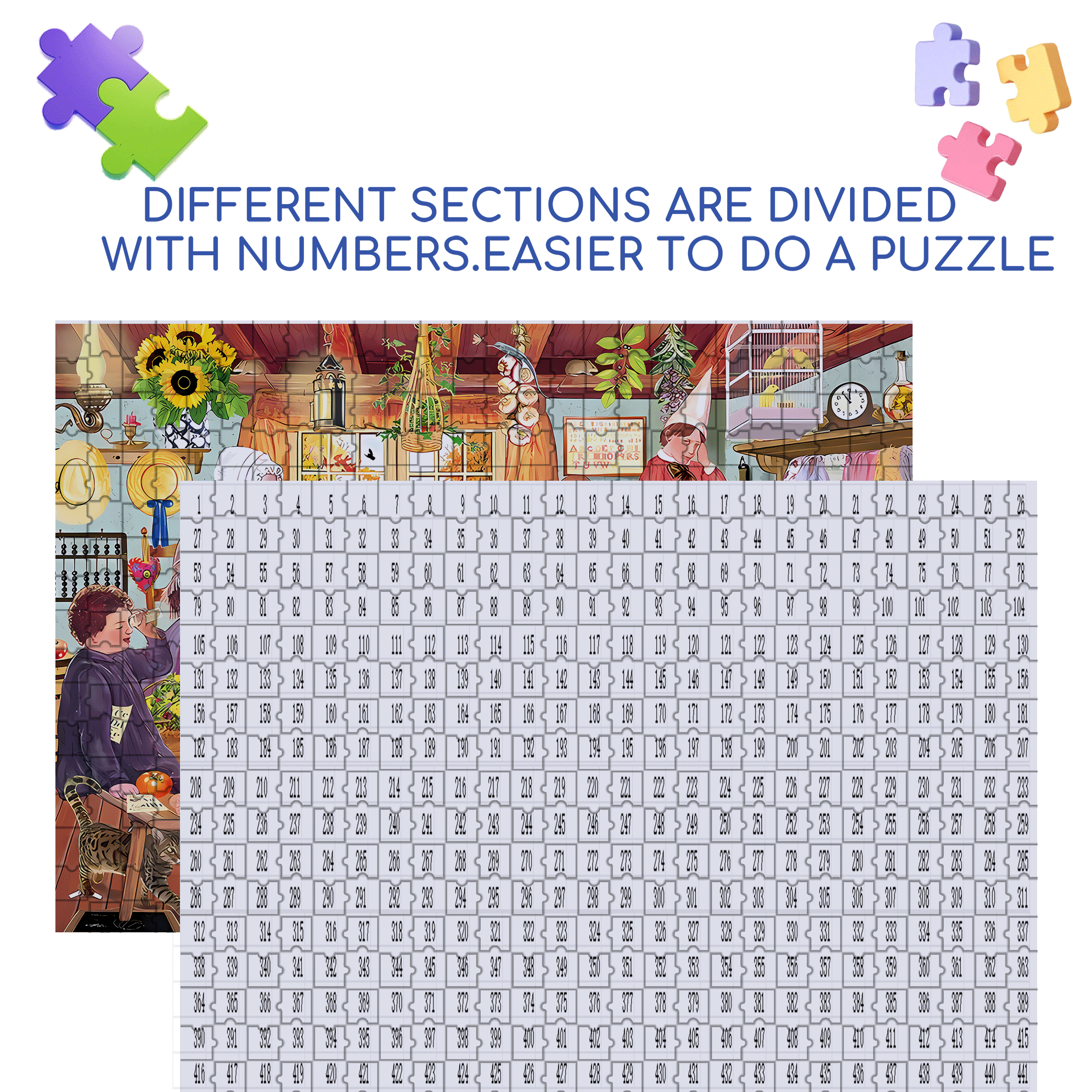 Miss Prinns Prairie School 500pcs/1000pcs Jigsaw Puzzle, Scratch-Resistant, Interactive Family Game & Brain-Boosting DIY Decor, Perfect for Halloween, Christmas & New Year Gifts, Family Puzzle Game