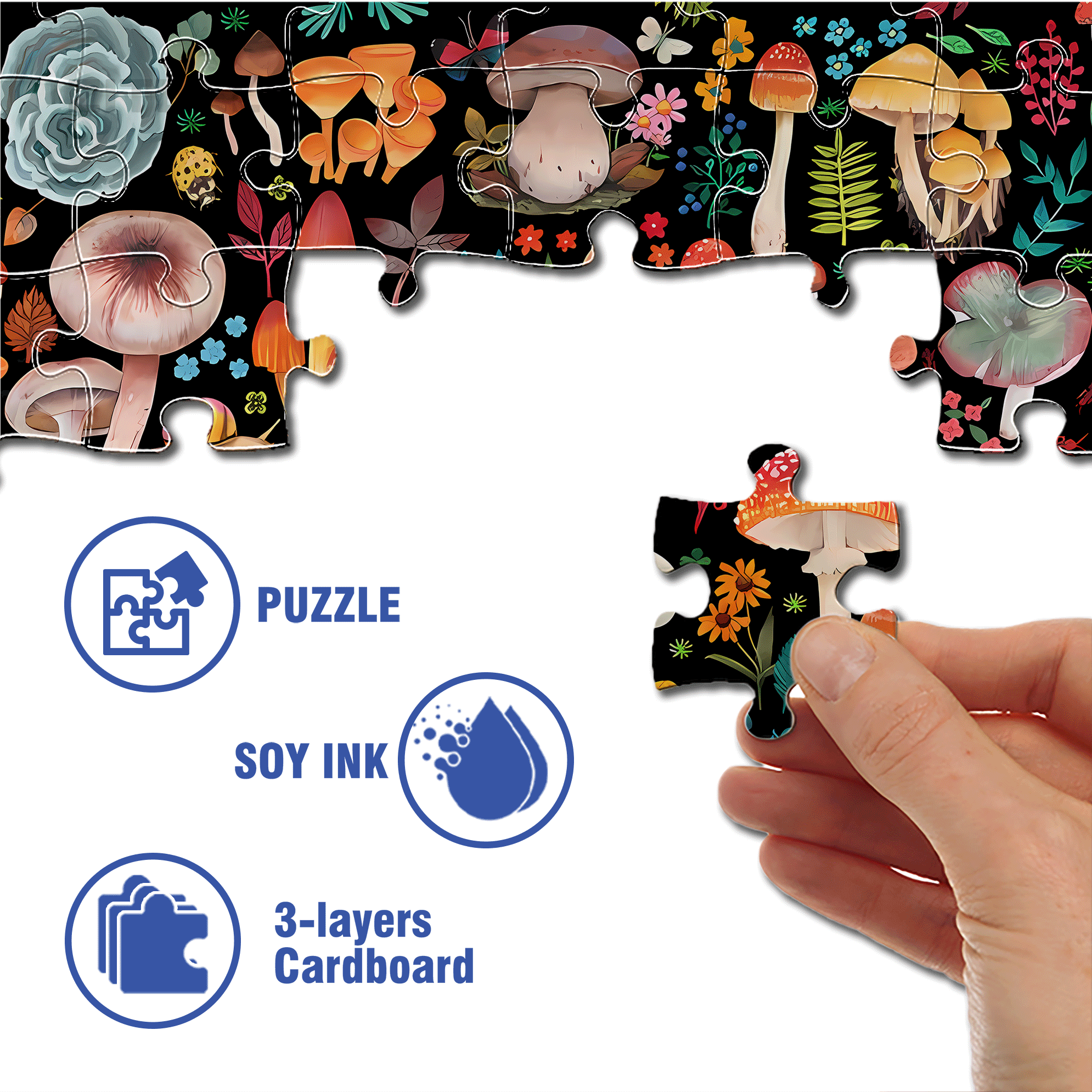 Mushroom House 2 500pcs/1000pcs Jigsaw Puzzle, Scratch-Resistant, Interactive Family Game & Brain-Boosting DIY Decor, Perfect for Halloween, Christmas & New Year Gifts, Family Puzzle Game