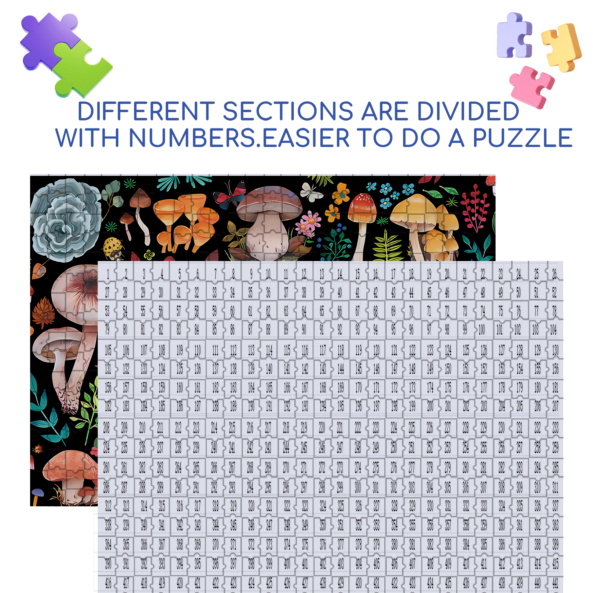 Mushroom House 2 500pcs/1000pcs Jigsaw Puzzle, Scratch-Resistant, Interactive Family Game & Brain-Boosting DIY Decor, Perfect for Halloween, Christmas & New Year Gifts, Family Puzzle Game