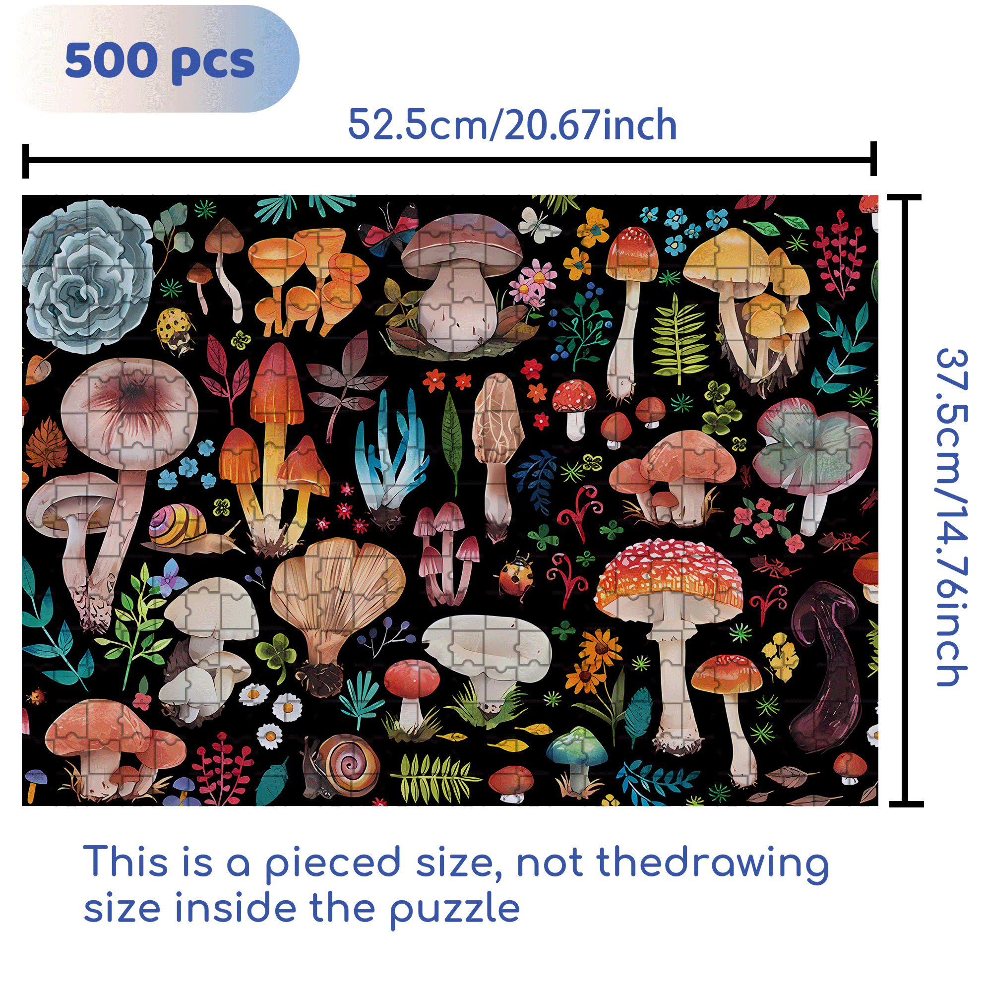 Mushroom House 2 500pcs/1000pcs Jigsaw Puzzle, Scratch-Resistant, Interactive Family Game & Brain-Boosting DIY Decor, Perfect for Halloween, Christmas & New Year Gifts, Family Puzzle Game