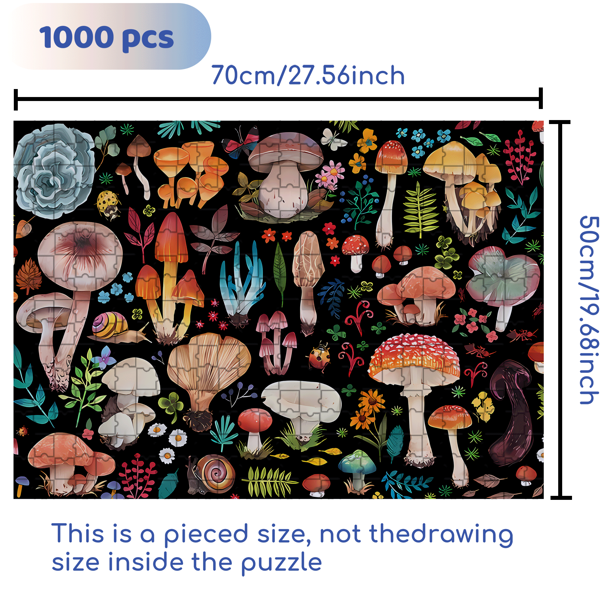 Mushroom House 2 500pcs/1000pcs Jigsaw Puzzle, Scratch-Resistant, Interactive Family Game & Brain-Boosting DIY Decor, Perfect for Halloween, Christmas & New Year Gifts, Family Puzzle Game