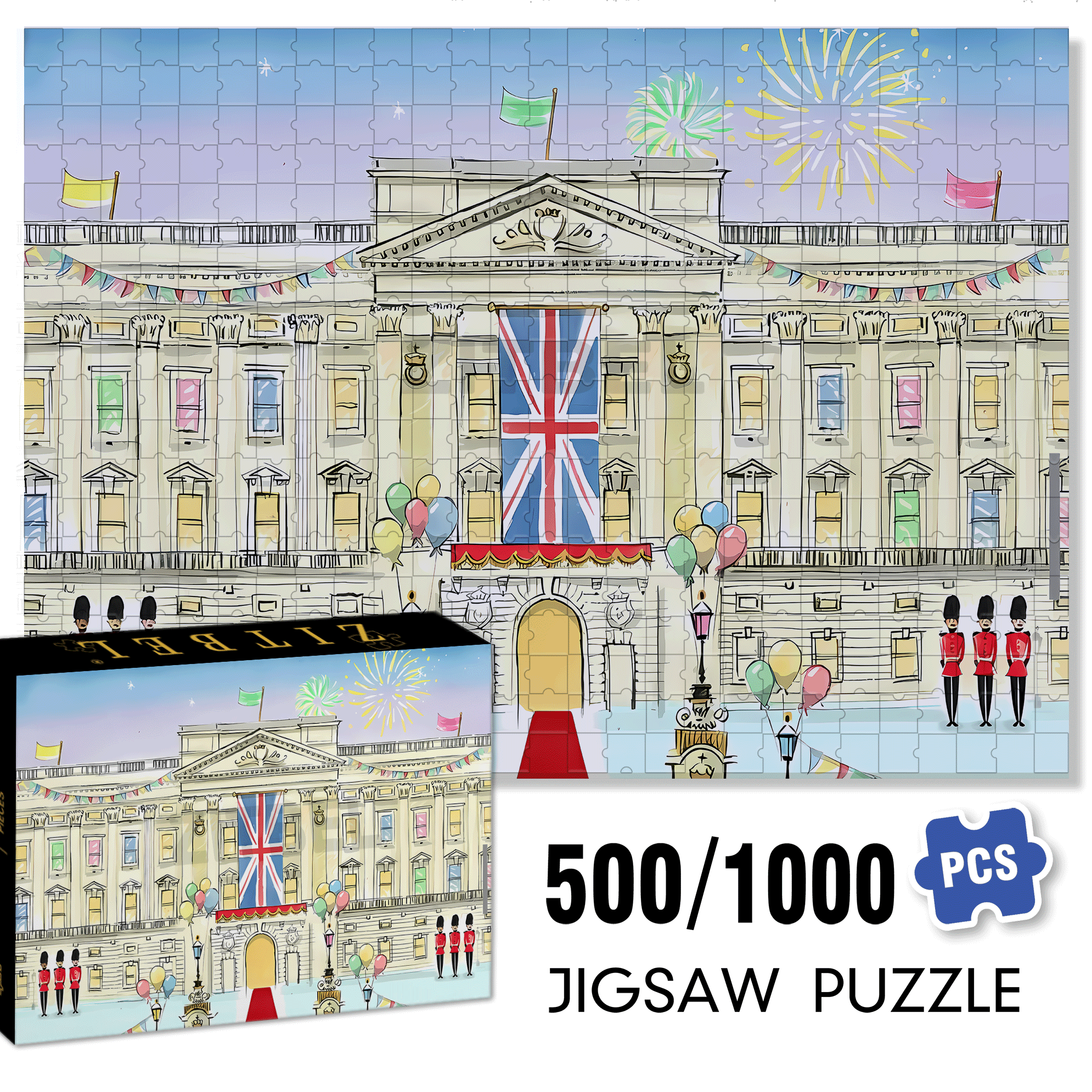 National Day 500pcs/1000pcs Jigsaw Puzzle, Scratch-Resistant, Interactive Family Game & Brain-Boosting DIY Decor, Perfect for Halloween, Christmas & New Year Gifts, Family Puzzle Game