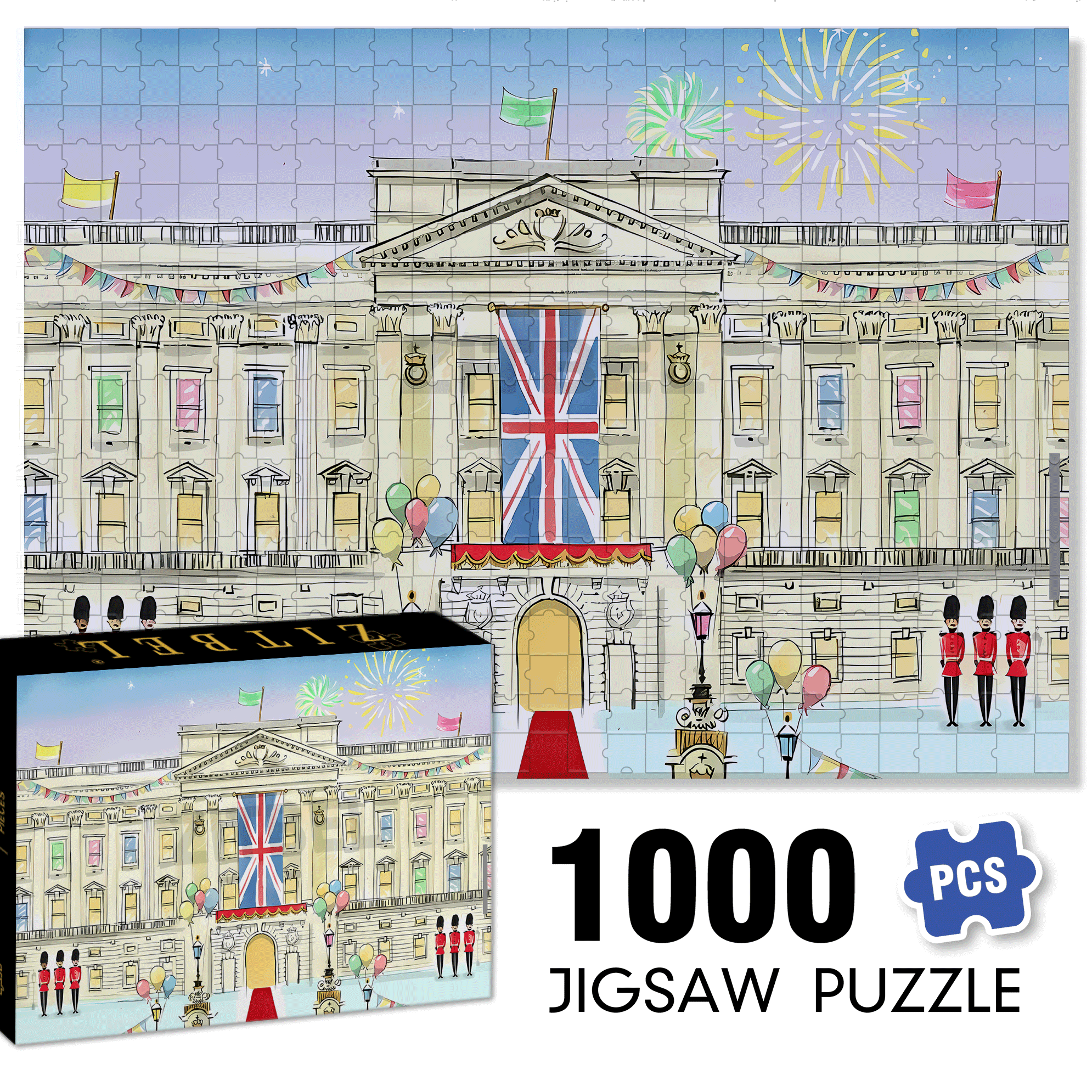 National Day 500pcs/1000pcs Jigsaw Puzzle, Scratch-Resistant, Interactive Family Game & Brain-Boosting DIY Decor, Perfect for Halloween, Christmas & New Year Gifts, Family Puzzle Game