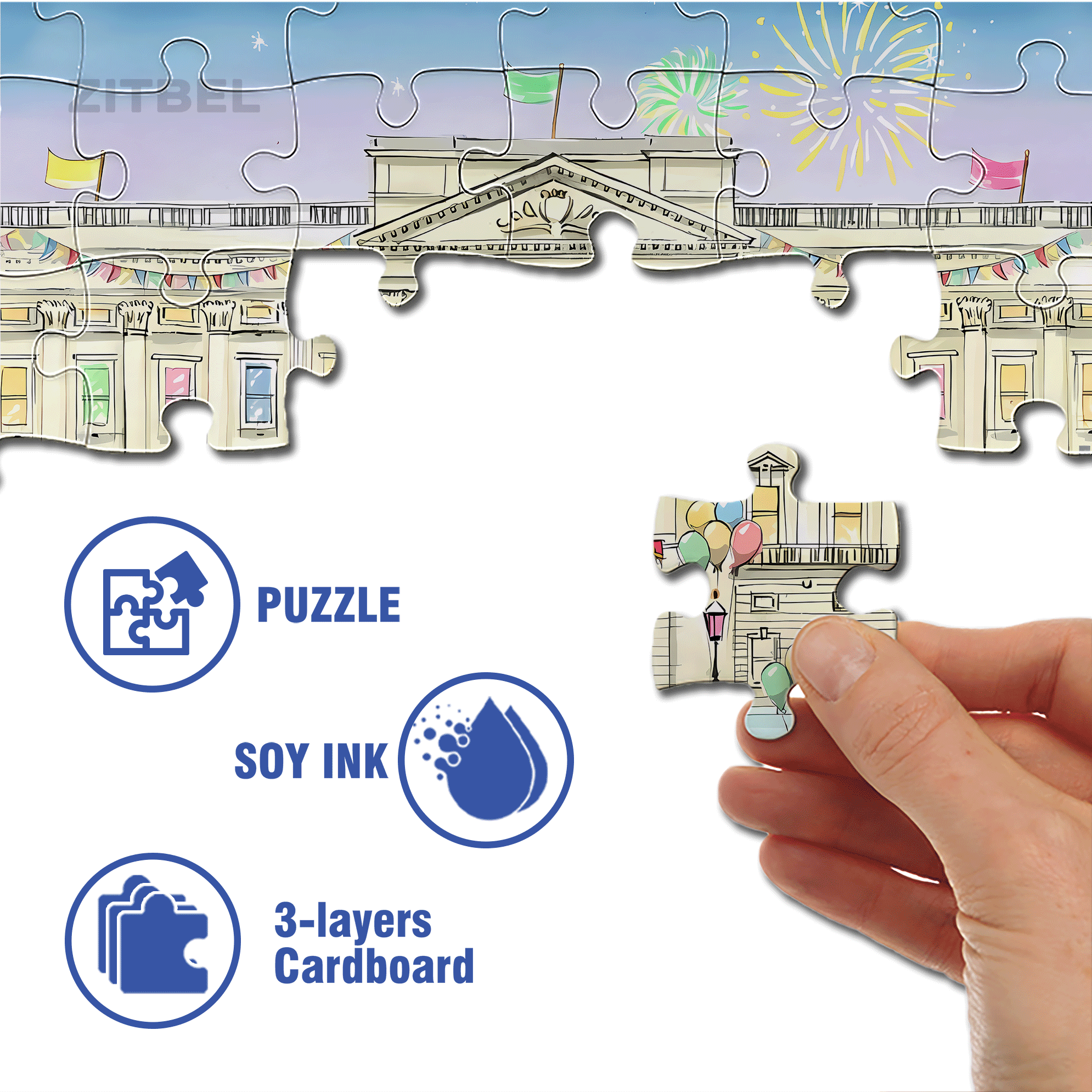 National Day 500pcs/1000pcs Jigsaw Puzzle, Scratch-Resistant, Interactive Family Game & Brain-Boosting DIY Decor, Perfect for Halloween, Christmas & New Year Gifts, Family Puzzle Game