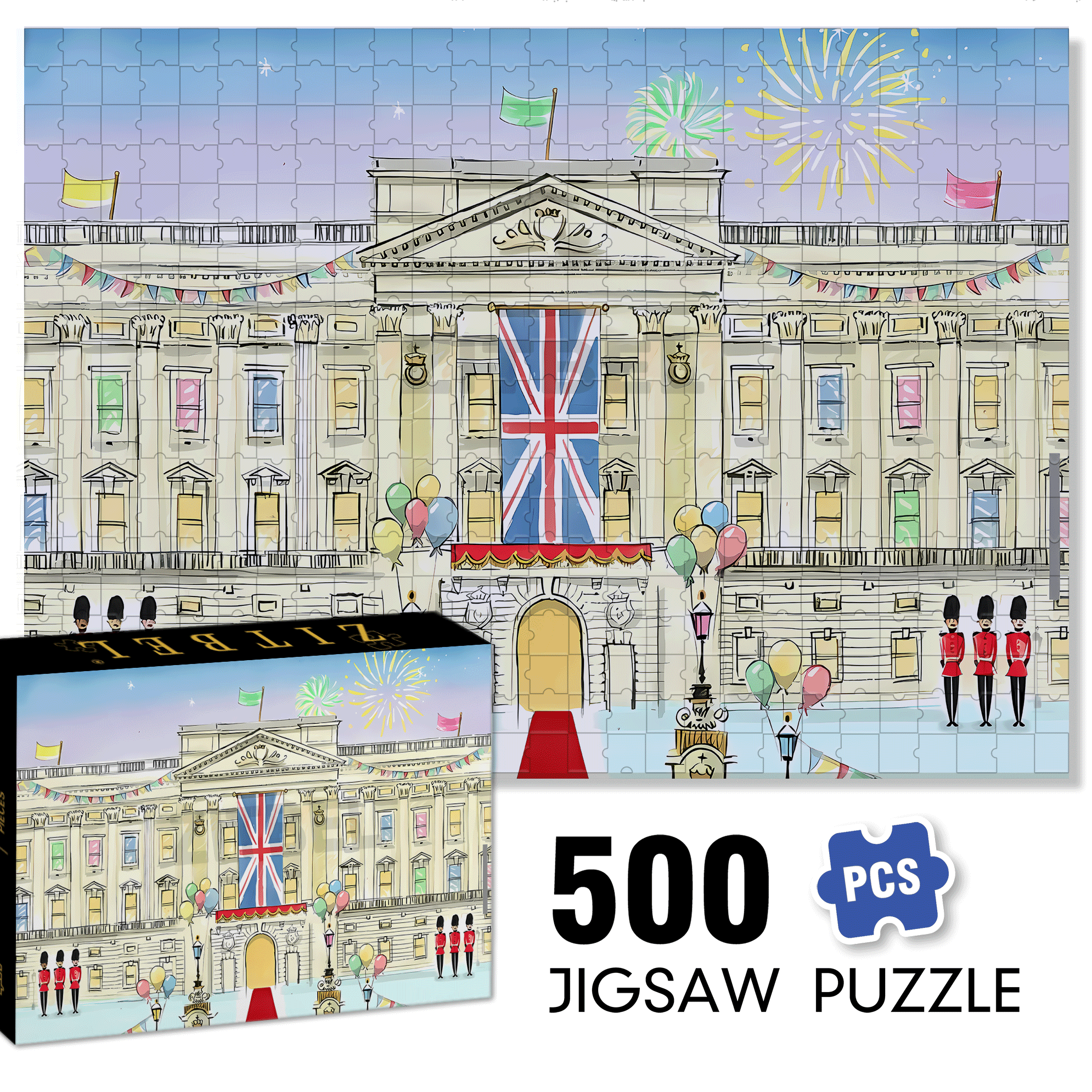 National Day 500pcs/1000pcs Jigsaw Puzzle, Scratch-Resistant, Interactive Family Game & Brain-Boosting DIY Decor, Perfect for Halloween, Christmas & New Year Gifts, Family Puzzle Game