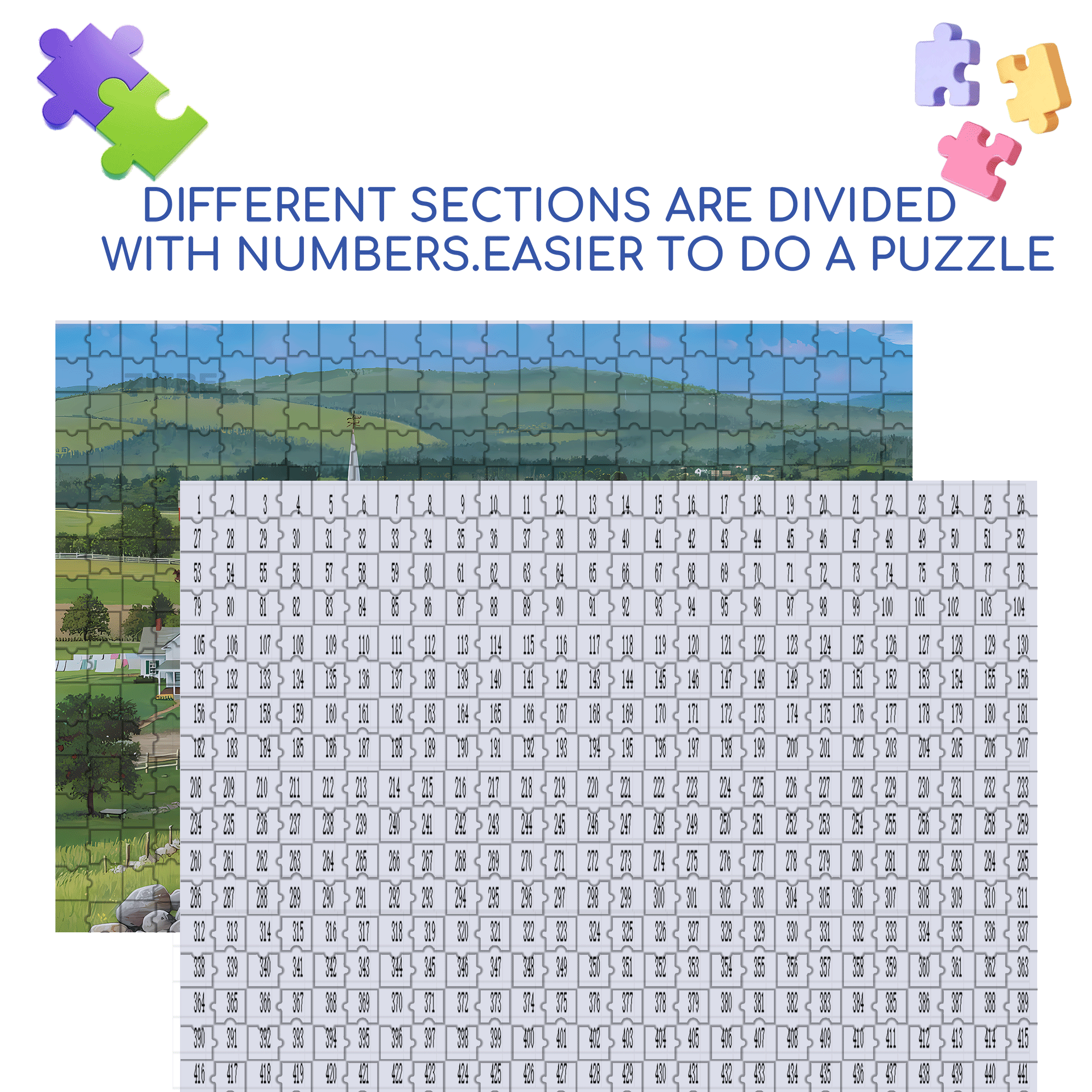 Our Town 500pcs/1000pcs Jigsaw Puzzle, Scratch-Resistant, Interactive Family Game & Brain-Boosting DIY Decor, Perfect for Halloween, Christmas & New Year Gifts, Family Puzzle Game