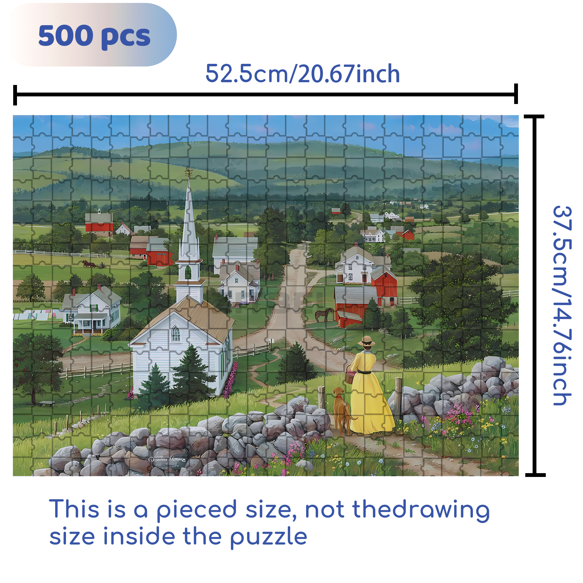 Our Town 500pcs/1000pcs Jigsaw Puzzle, Scratch-Resistant, Interactive Family Game & Brain-Boosting DIY Decor, Perfect for Halloween, Christmas & New Year Gifts, Family Puzzle Game
